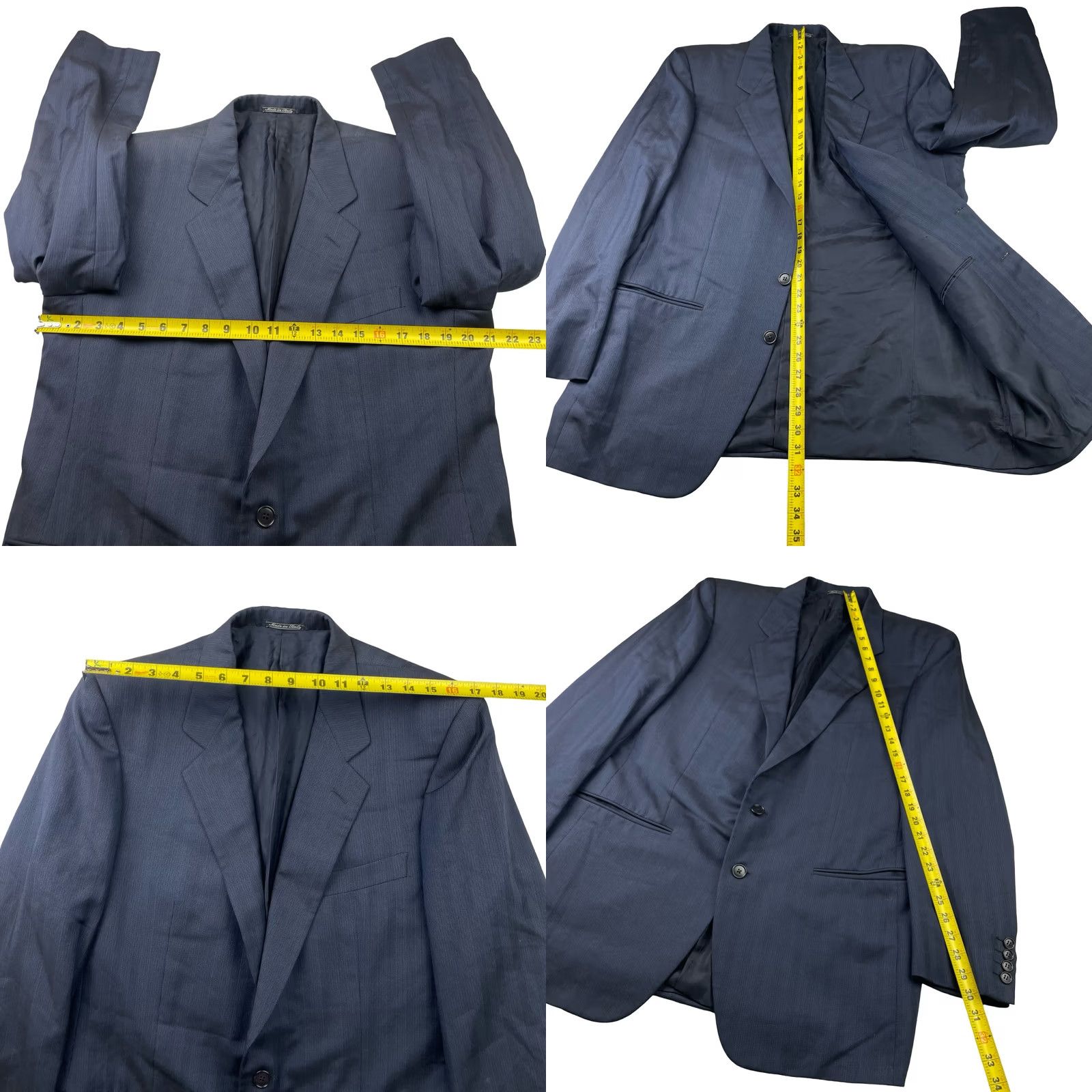 Ermenegildo Zegna VINTAGE Ermenegildo Zegna Blazer Men’s Wool/Silk 2-Button Navy Blue 42R US Italy Striped Jacket Coat Regular Mens Size 42R - 8 Thumbnail