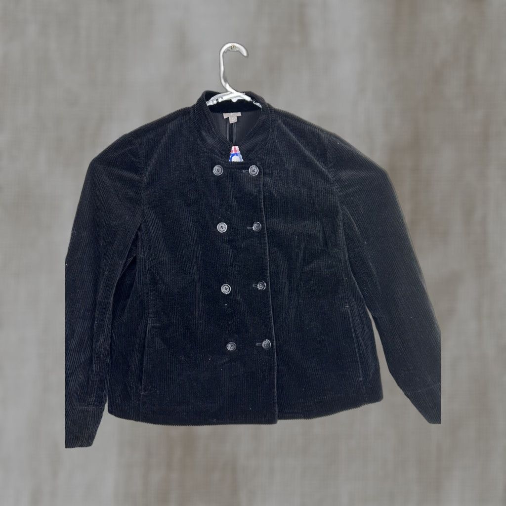 J. Jill J. Jill Double Breasted Jacket Cotton Corduroy Black XL Velvet Cuff Women Size XL / US 12-14 / IT 48-50 - 1 Thumbnail