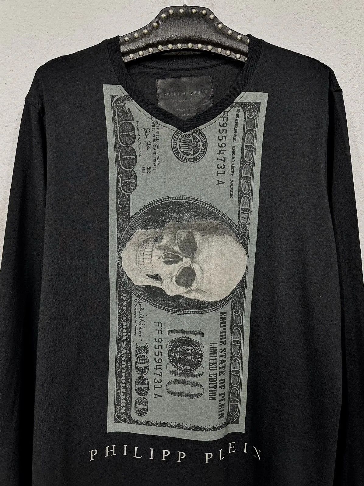 Vintage Phillipp Plein Long Sleeve Vintage Capitalist Money Skull Size US M / EU 48-50 / 2 - 2 Thumbnail