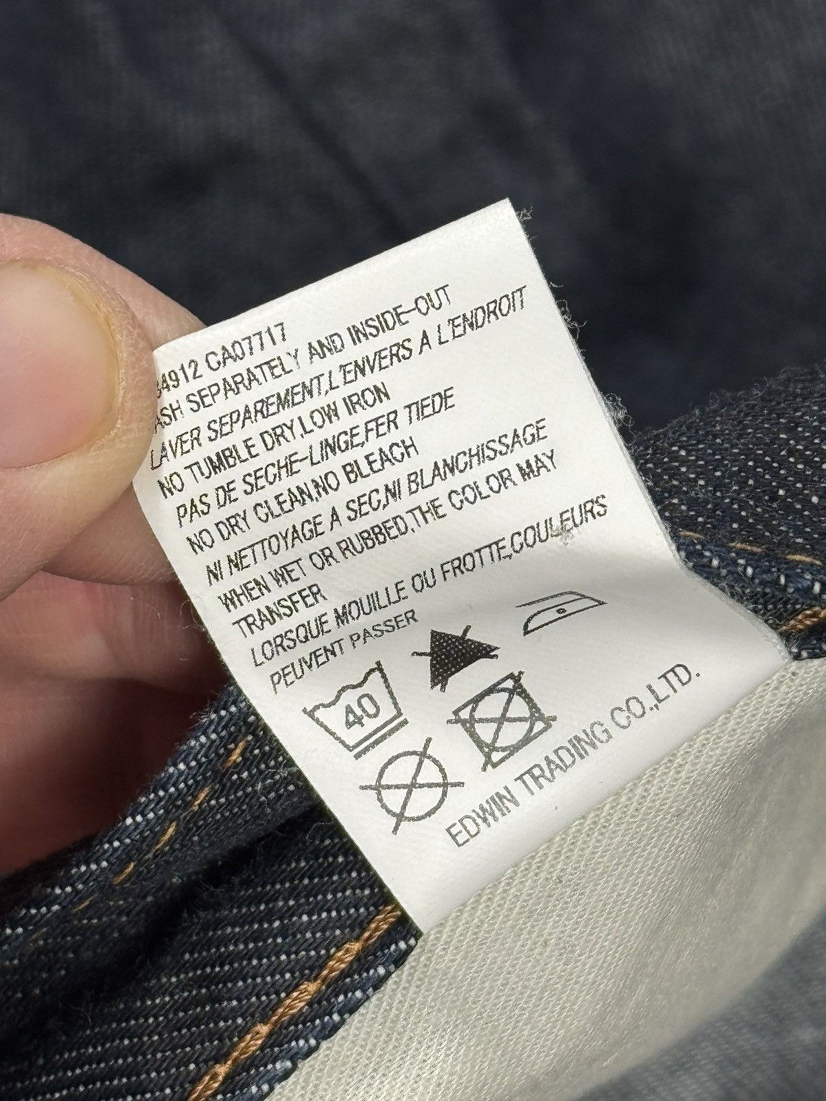 Edwin EDWIN LS555 Made In Japan Vintage Selvedge Navy Jeans Size US 30 / EU 46 - 12 Thumbnail