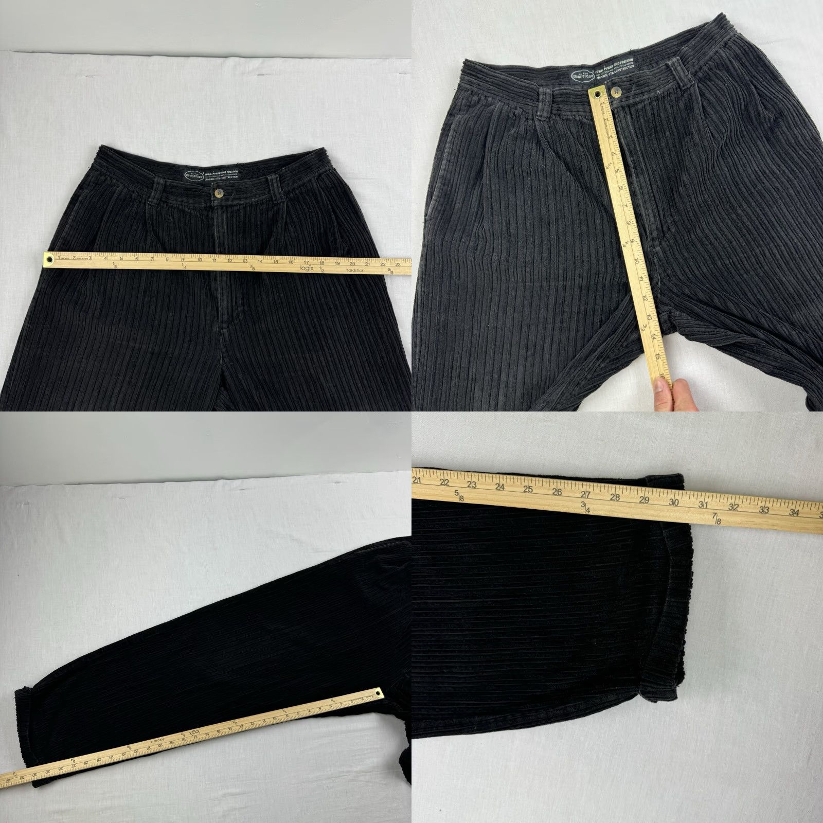 Vintage VINTAGE On The Brink Wide Leg Corduroy Pants Adult 36x32 Black Hipster Y2K Mens Size US 36 / EU 52 - 8 Thumbnail