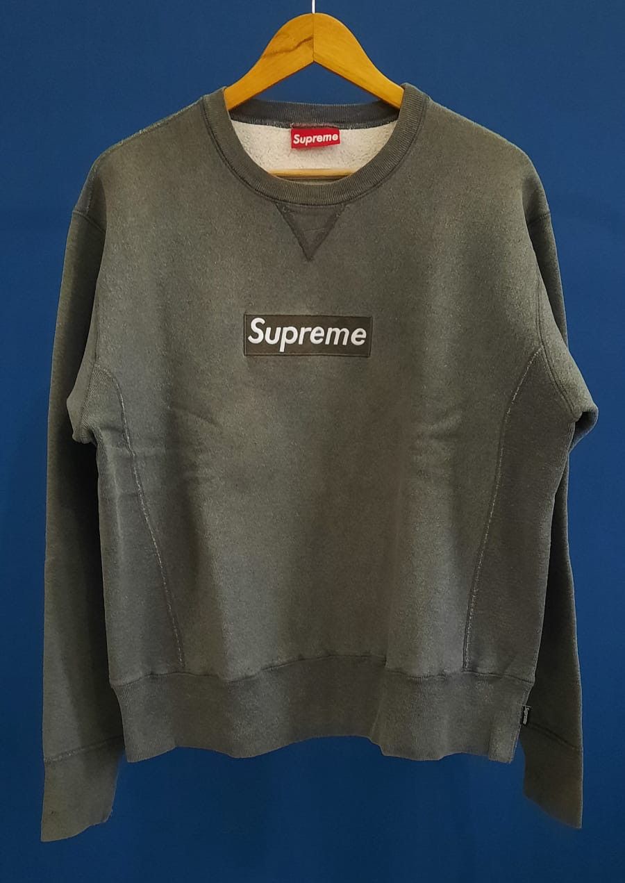 Supreme Vintage Supreme 1996 Dark Grey Box Logo Crewneck | Grailed