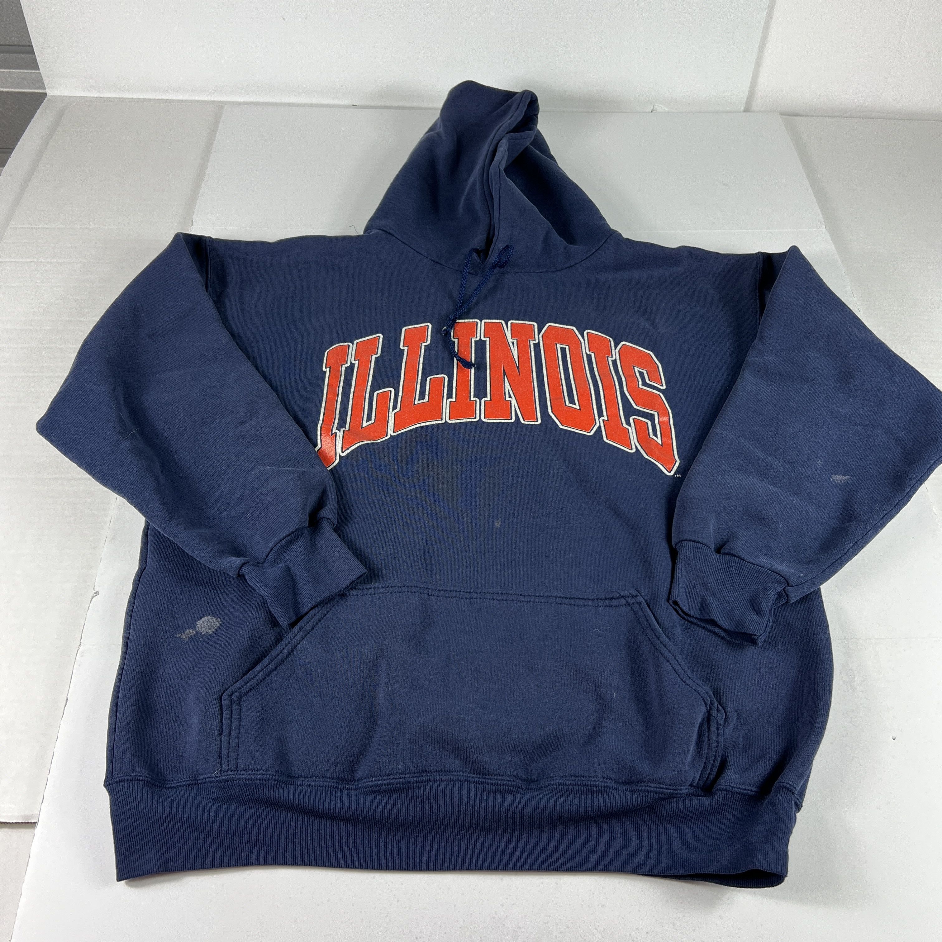NCAA × Vintage VTG 90s Illinois Fighting Illini Sweatshirt Blue Fade Hoodie Size US L / EU 52-54 / 3 - 1 Thumbnail