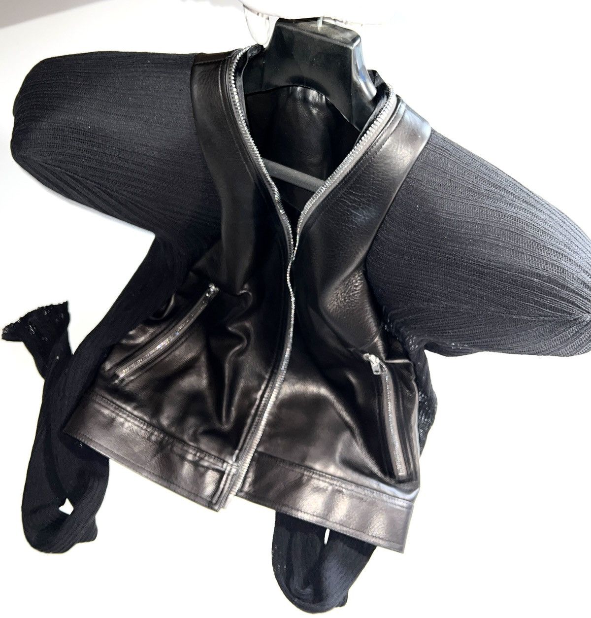 Rick Owens CALF LEATHER BIKER JACKET Size S / US 4 / IT 40 - 10 Thumbnail