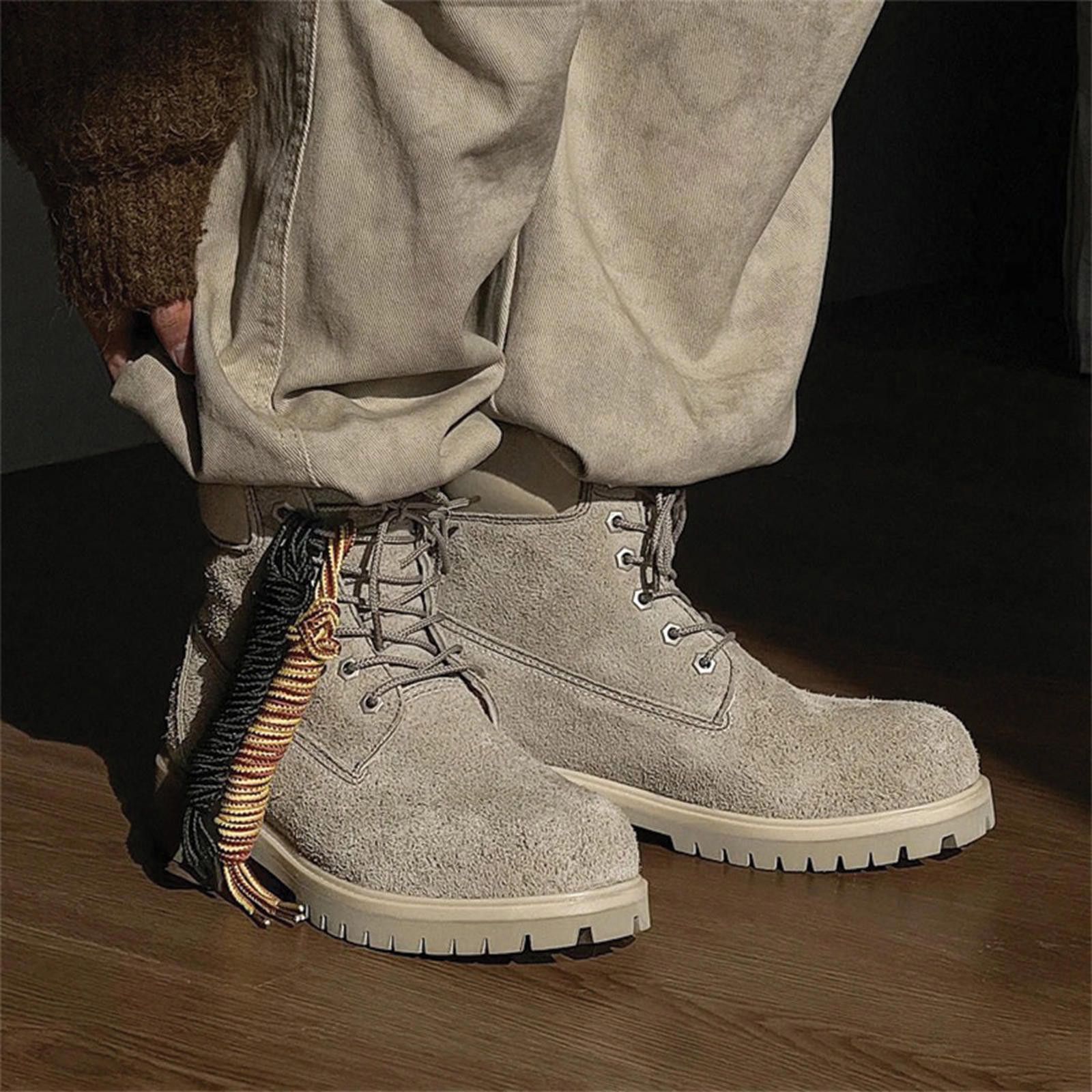 Other Taupe Suede Utility Boots Size US 8 / EU 41 - 2 Thumbnail
