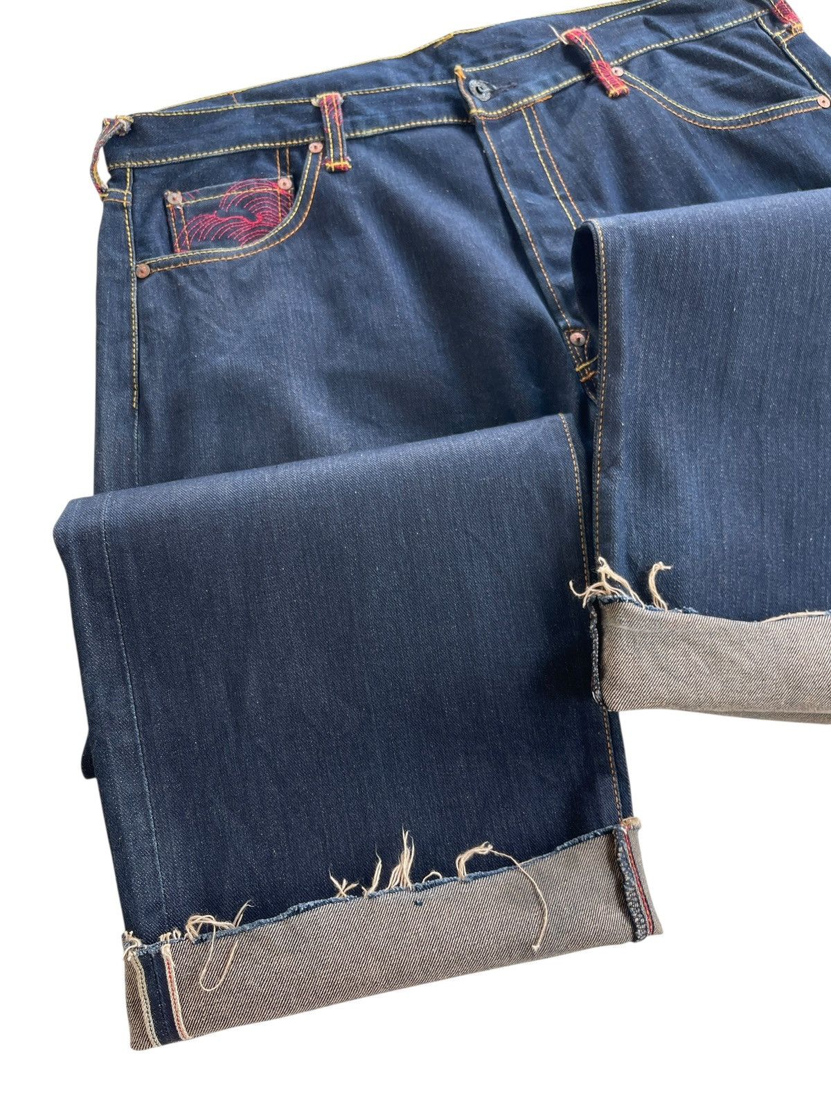 Red Monkey RMC Jeans Scarlet Tsunami Wave By Martin Ksohoh Size US 39 - 9 Thumbnail