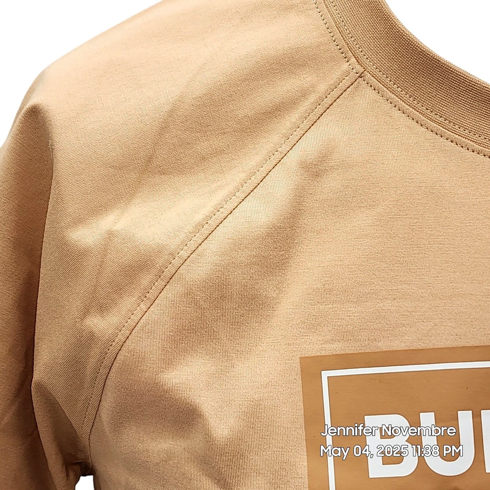 Burberry WOMEN'S BURBERRY SANTO LOGO T-SHIRT/SOFT FAWN/MEDIUM $480 Size M / US 6-8 / IT 42-44 - 4 Thumbnail