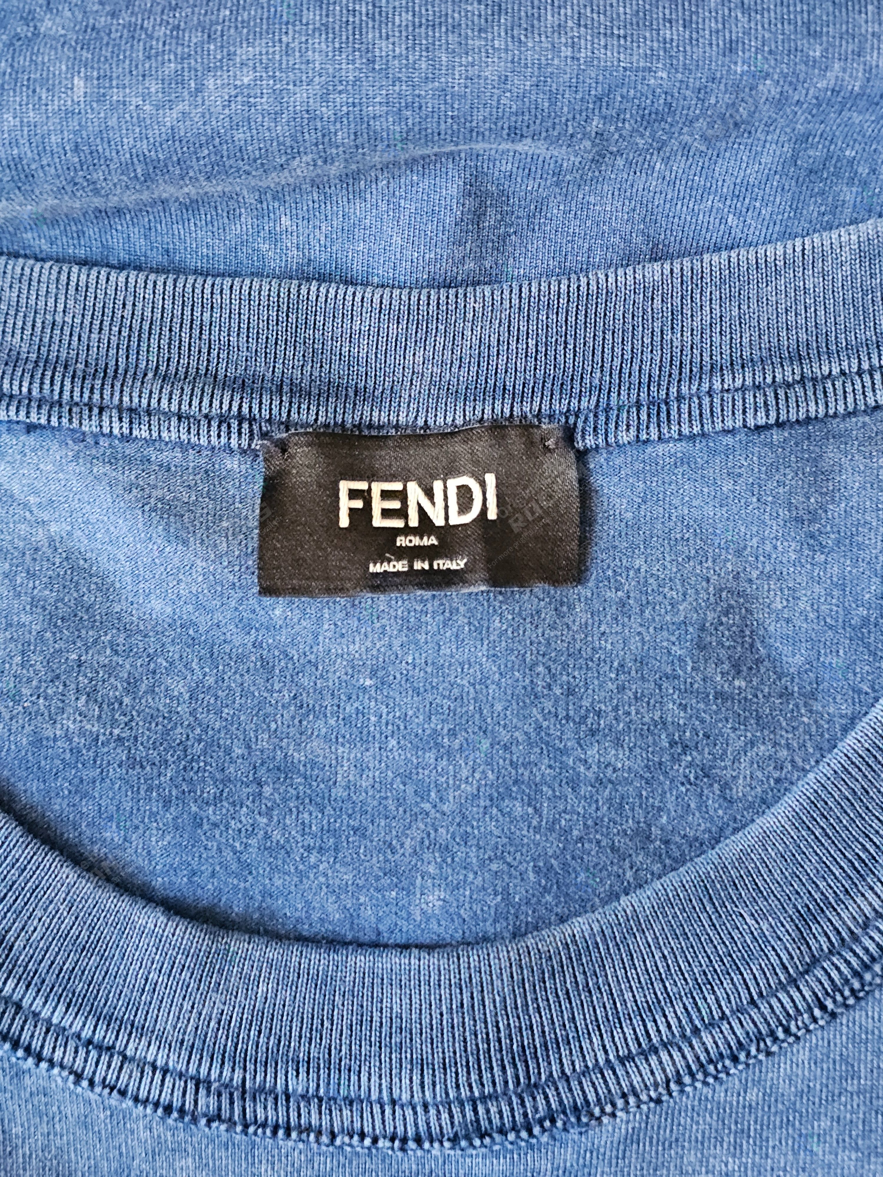 Fendi Fendi Silver Metal Logo Crew Oversize T-Shirt Size L Size US L / EU 52-54 / 3 - 6 Thumbnail