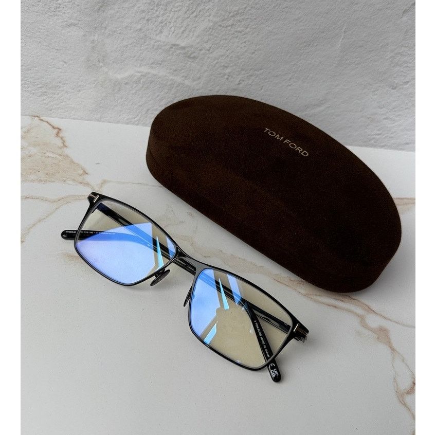 Tom Ford NEW Tom Ford FT5935-B Bluelight Frames in Gunmetal Titanium Size ONE SIZE - 1 Thumbnail