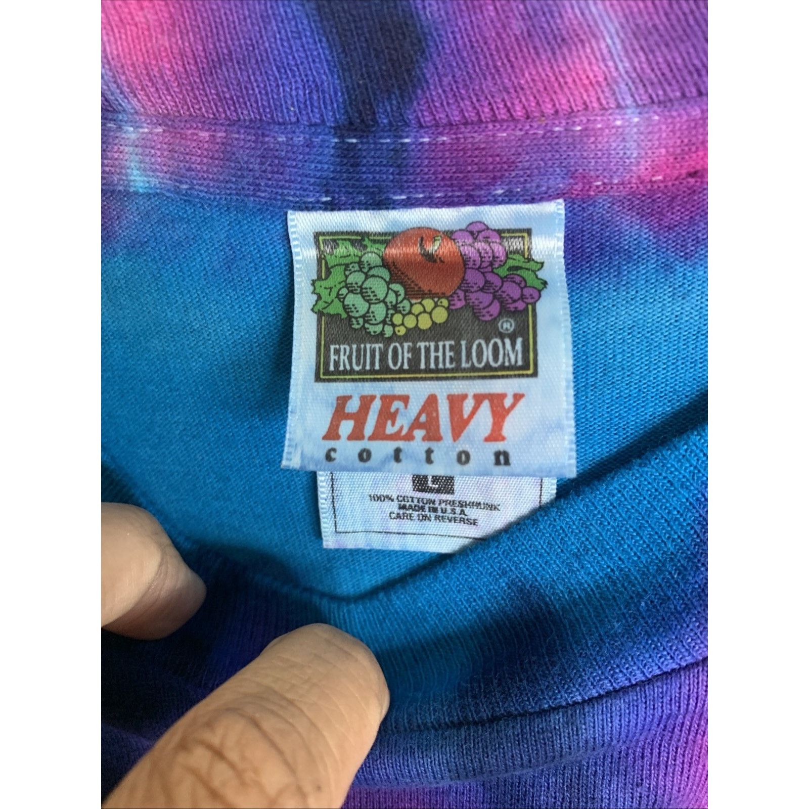 Fruit Of The Loom Vintage Joe's Crab Shack Tie Dye T-Shirt Single Stitch Size US L / EU 52-54 / 3 - 8 Thumbnail