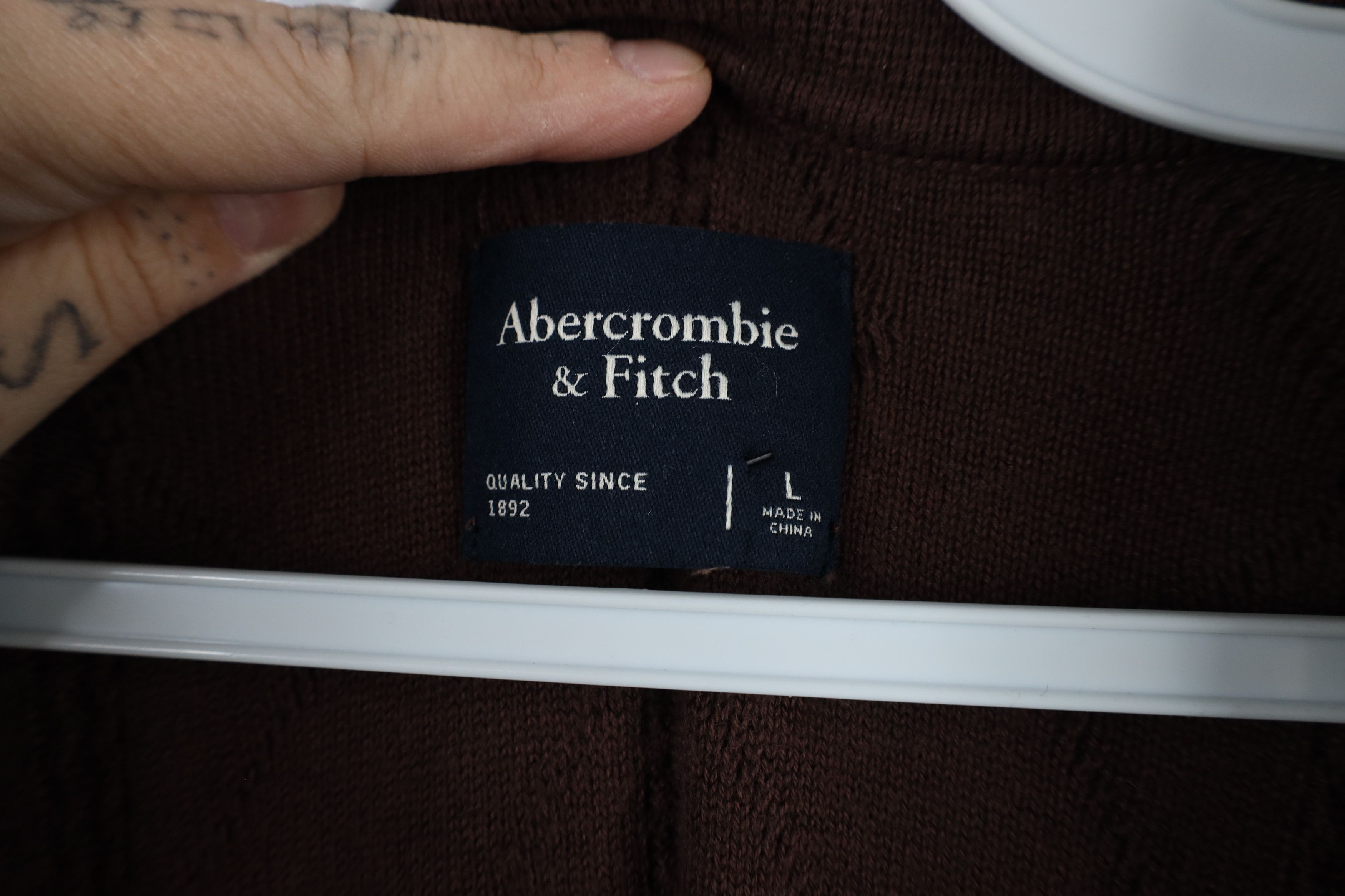 Abercrombie & Fitch × Vintage Vintage Y2K Abercrombie & Fitch Cable Knit Collared Polo Size US L / EU 52-54 / 3 - 5 Thumbnail
