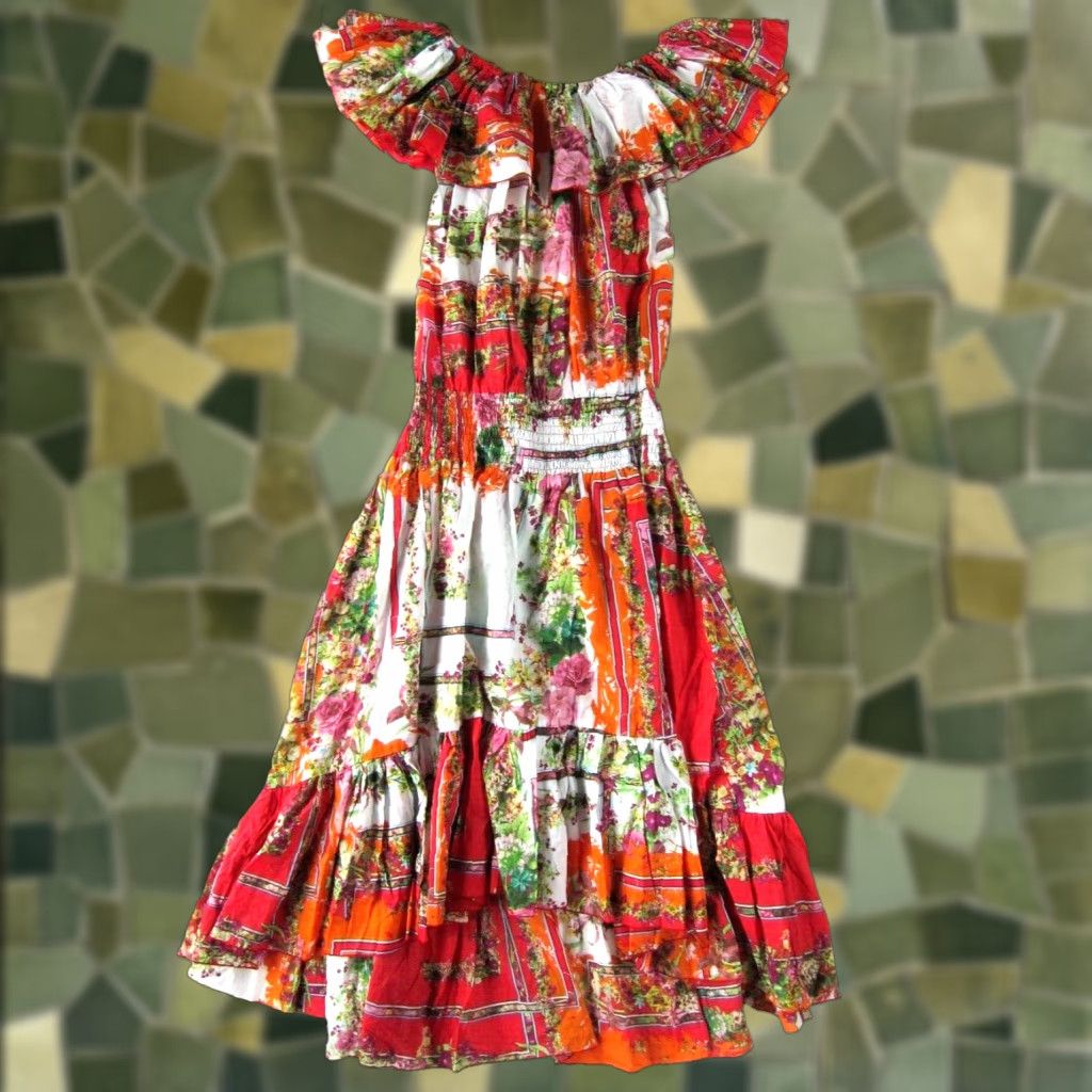 Vintage andAndrea Dress Off Shoulder Sun Floral 2XL-3XL Red Womens Maxi Dress 2XL-3XL Floral Off Shoulder Sun Dress 2XL-3XL Size XXL / US 16-18 / IT 52-54 - 1 Thumbnail