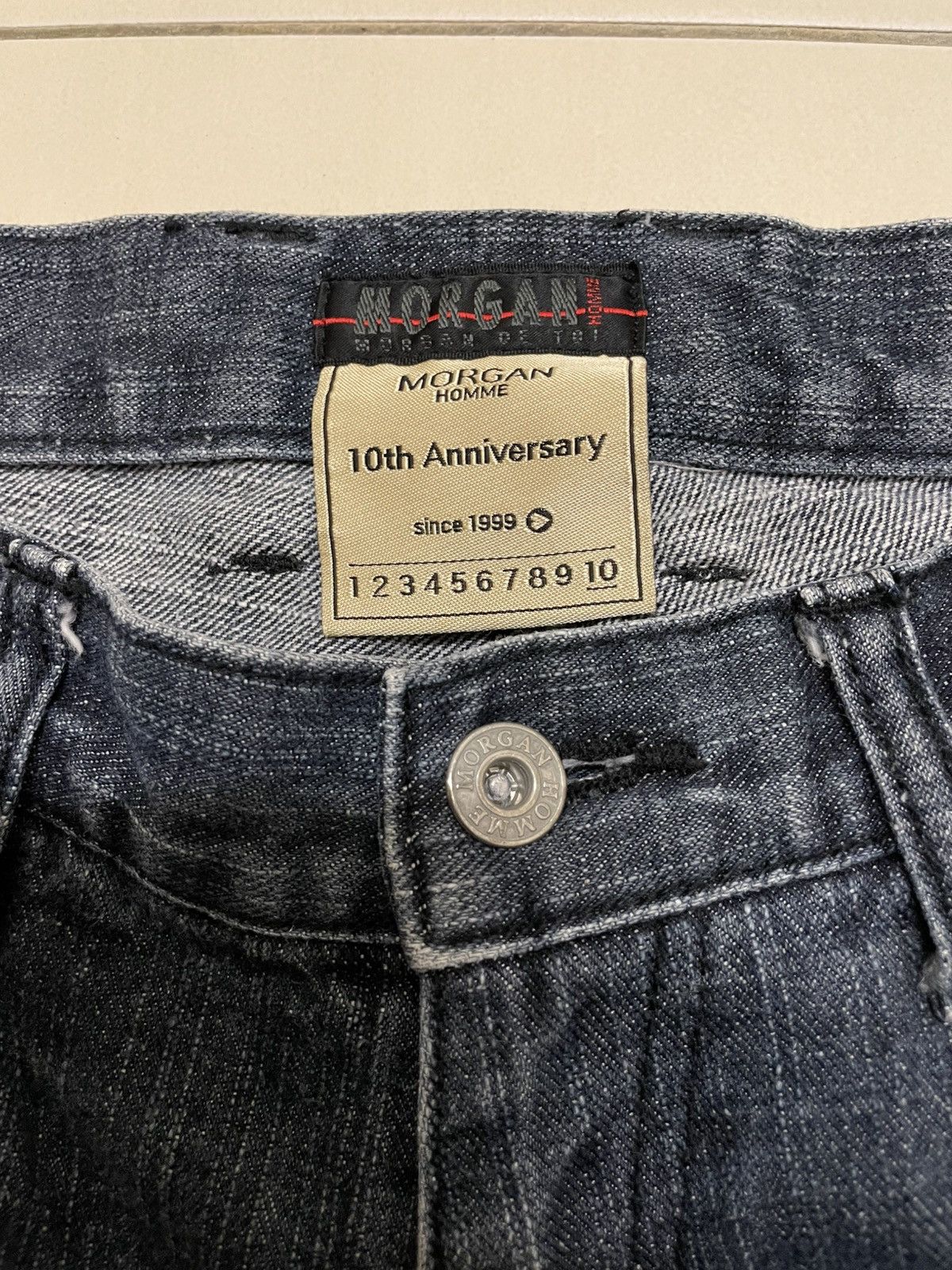 Morgan Homme Morgan Homme Straight Cut Jeans With Leather Detailing Size US 33 - 10 Thumbnail
