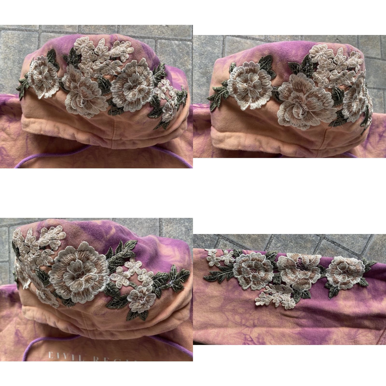 Vintage Civil Regime Hoodie Men M Sweatshirt Embroidery Flower Pink Pullover Size US M / EU 48-50 / 2 - 8 Thumbnail