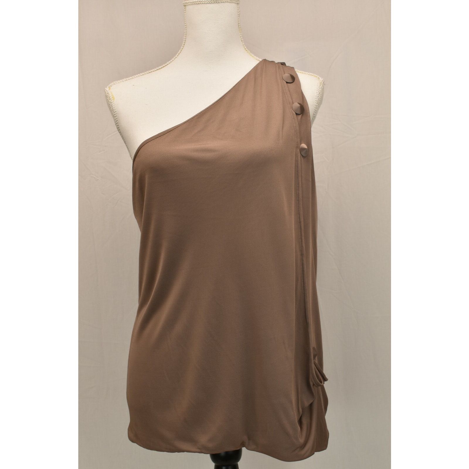 Versace VERSACE BEIGE VISCOSE ONE SHOULDER TOP BLOUSE 44 8 ITALY Size M / US 6-8 / IT 42-44 - 1 Thumbnail