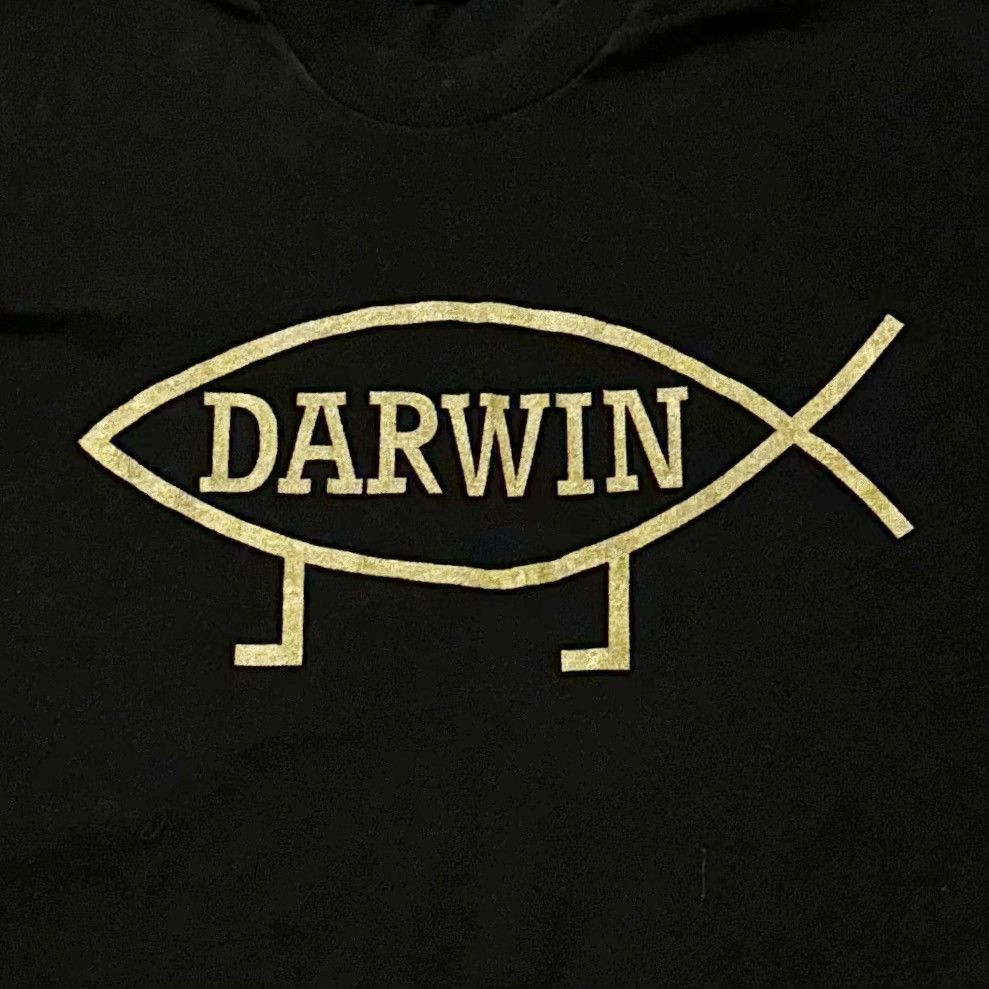 Vintage VINTAGE 90s DARWIN JESUS PARODY TEE! Size US XL / EU 56 / 4 - 1 Thumbnail