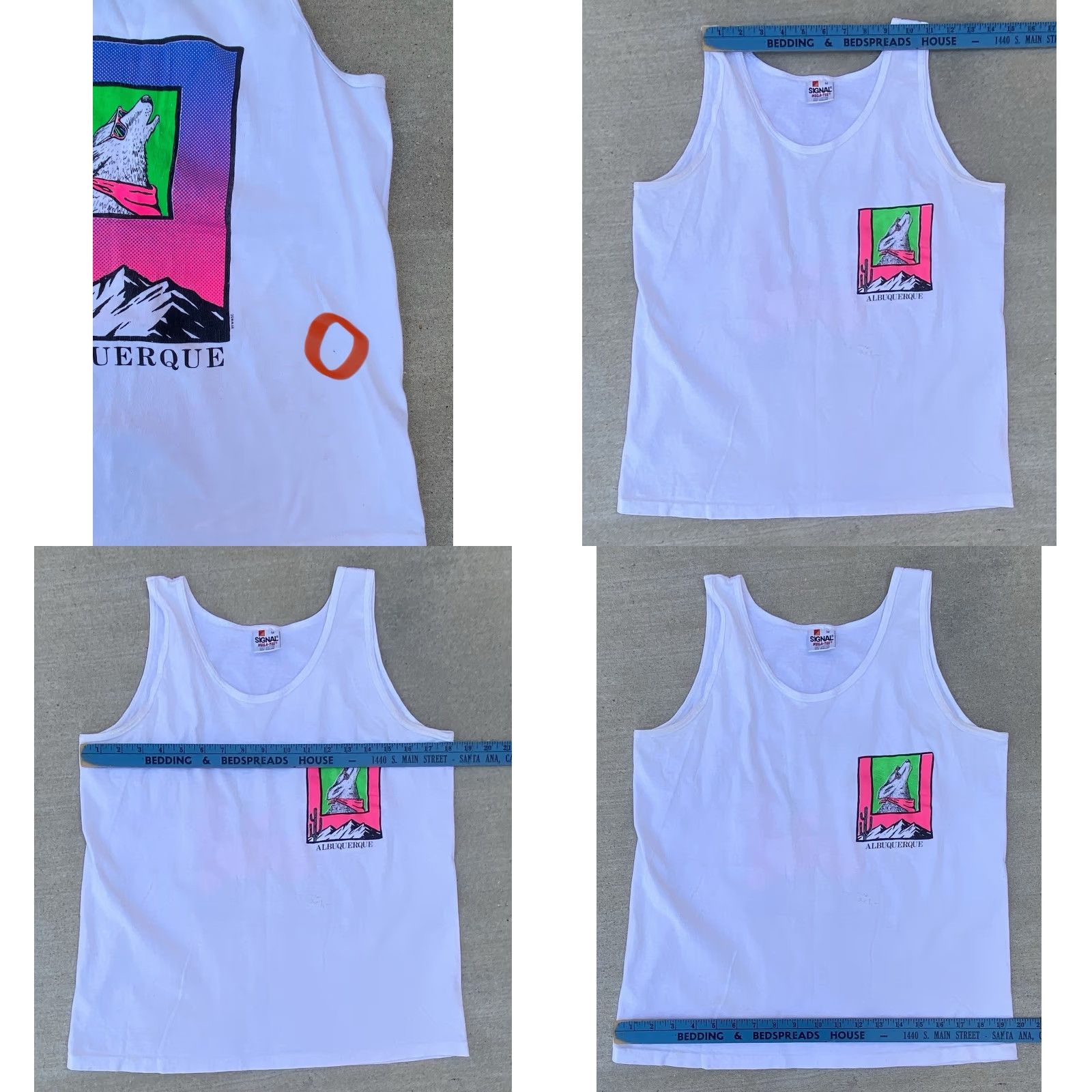 Vintage VINTAGE Albuquerque Coyote Howling Southwestern Neon Graphics Tank Top 80s 90s M Size US M / EU 48-50 / 2 - 11 Thumbnail