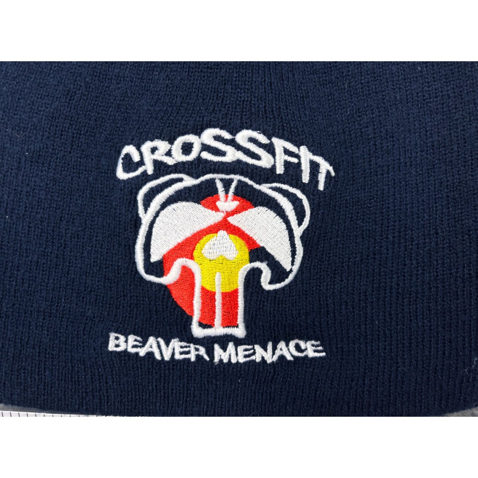 Vintage Beanie Crossfit Menace Blue Adult One Size Knit Acrylic Logo Beanie Mens Size ONE SIZE - 2 Thumbnail