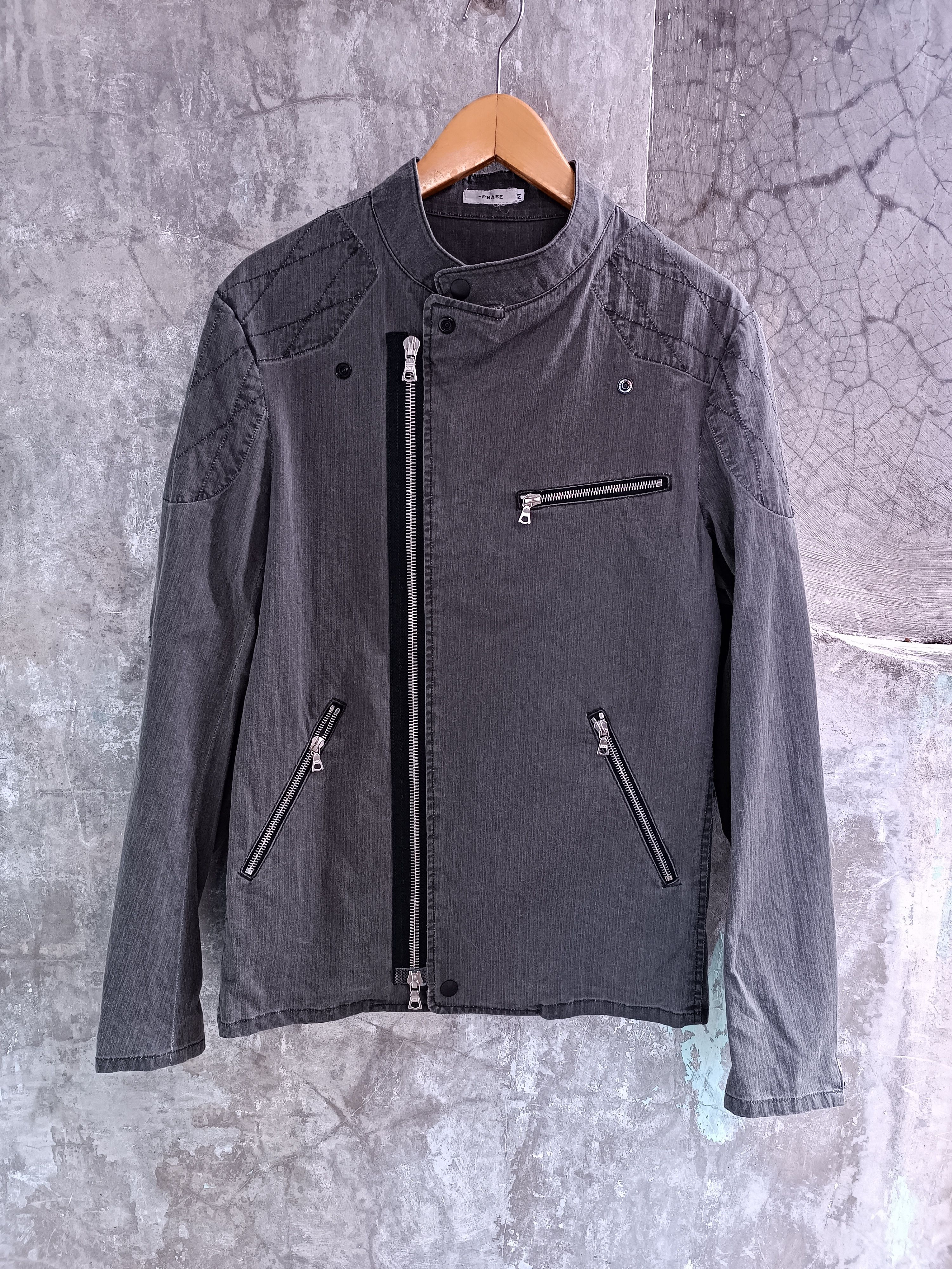 Japanese Brand × Vintage PHASE COTTON CANVAS BIKER JACKET Size US M / EU 48-50 / 2 - 1 Thumbnail