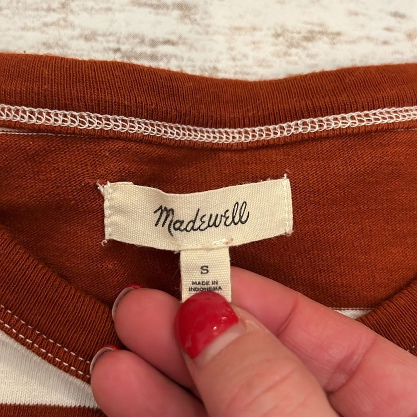 Madewell Madewell Dip-Dye Oversized Tee in Groton Stripe Size S / US 4 / IT 40 - 2 Thumbnail