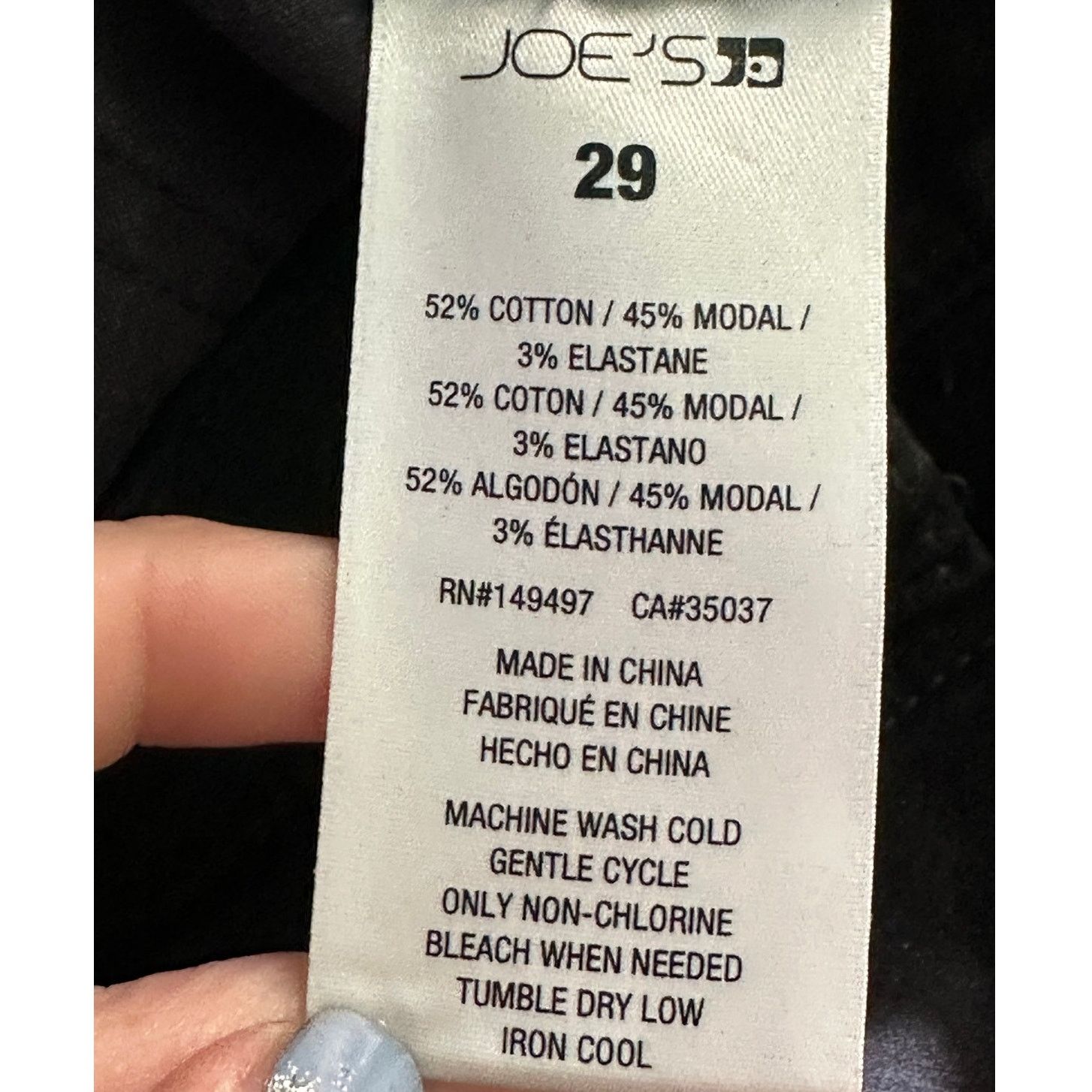 Joe's Joe's black coated skinny jeans size 29 Size 29" - 3 Thumbnail
