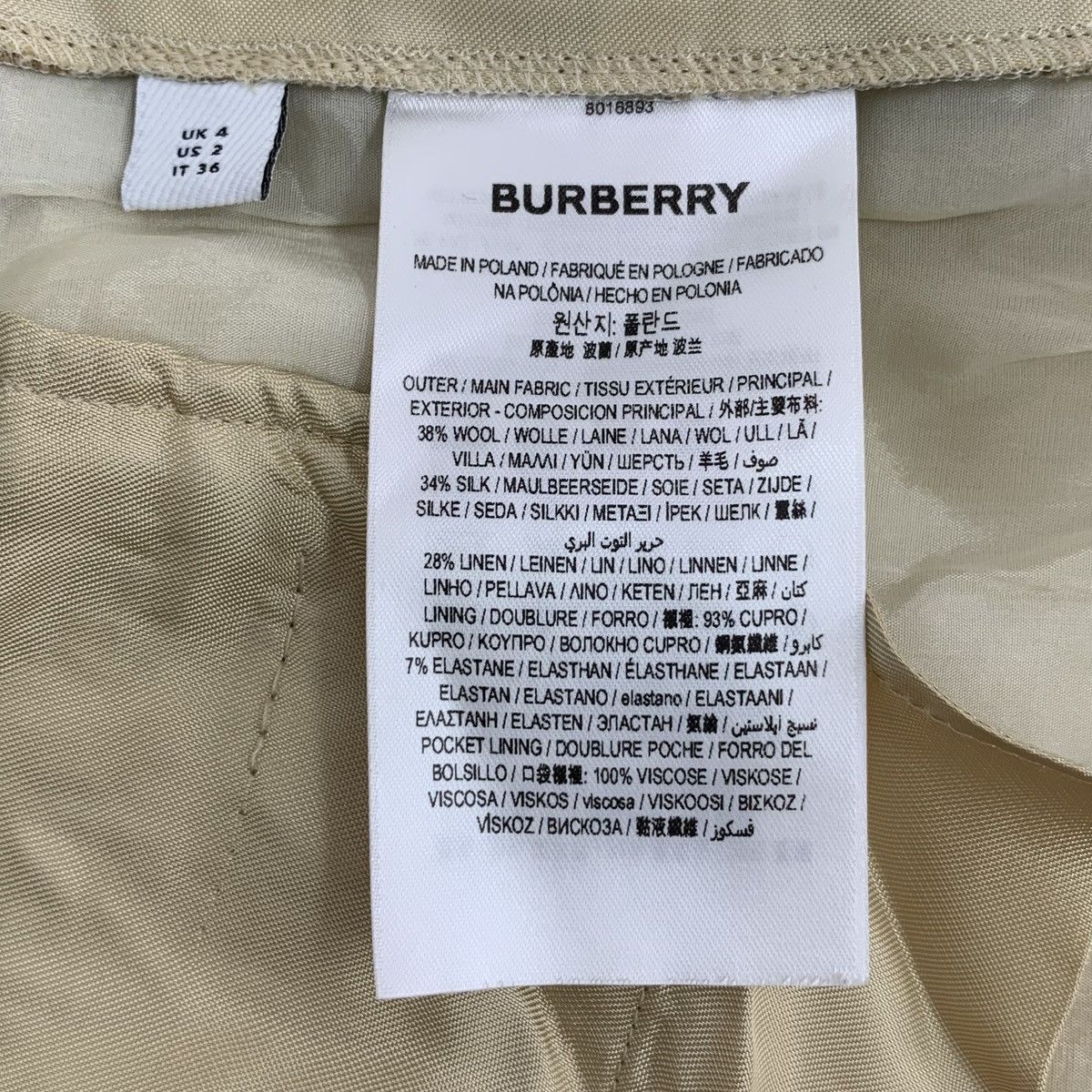 Burberry Burberry Beige Side Stripe Wool Casual Trousers K26WX Size 25" / US 0 / IT 36 - 7 Thumbnail