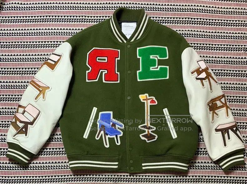 READYMADE Ready Made chair baseball jacket retro military blanket wo Size US L / EU 52-54 / 3 - 1 Thumbnail