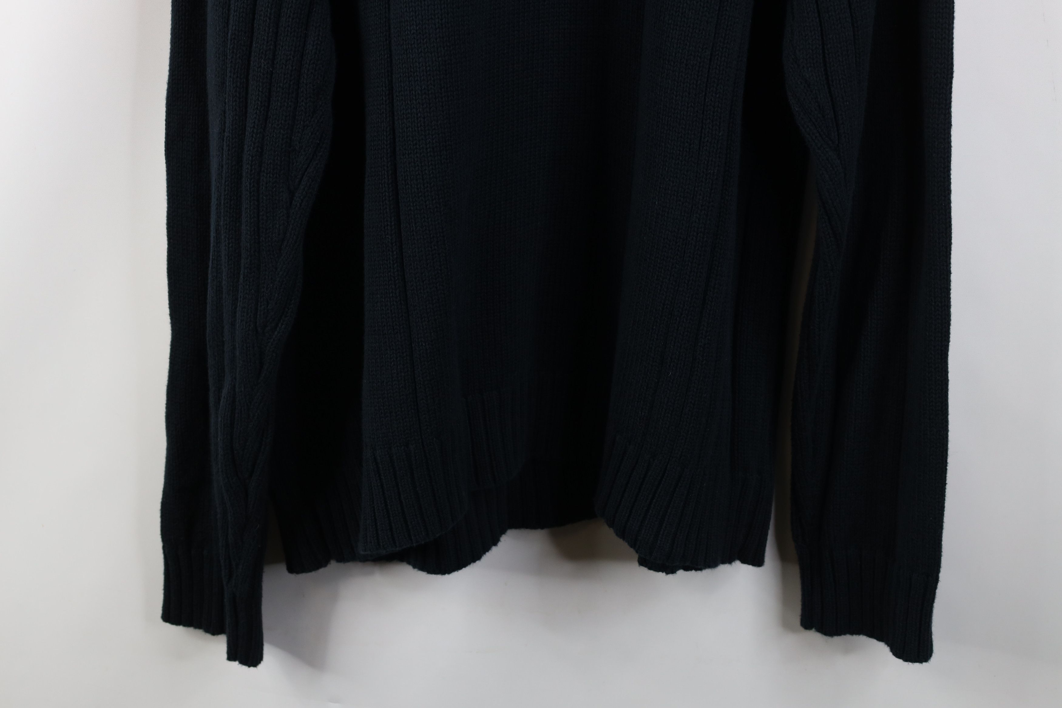 Vintage Vintage 90s Streetwear Ribbed Cable Knit Sweater Black Size US L / EU 52-54 / 3 - 10 Thumbnail