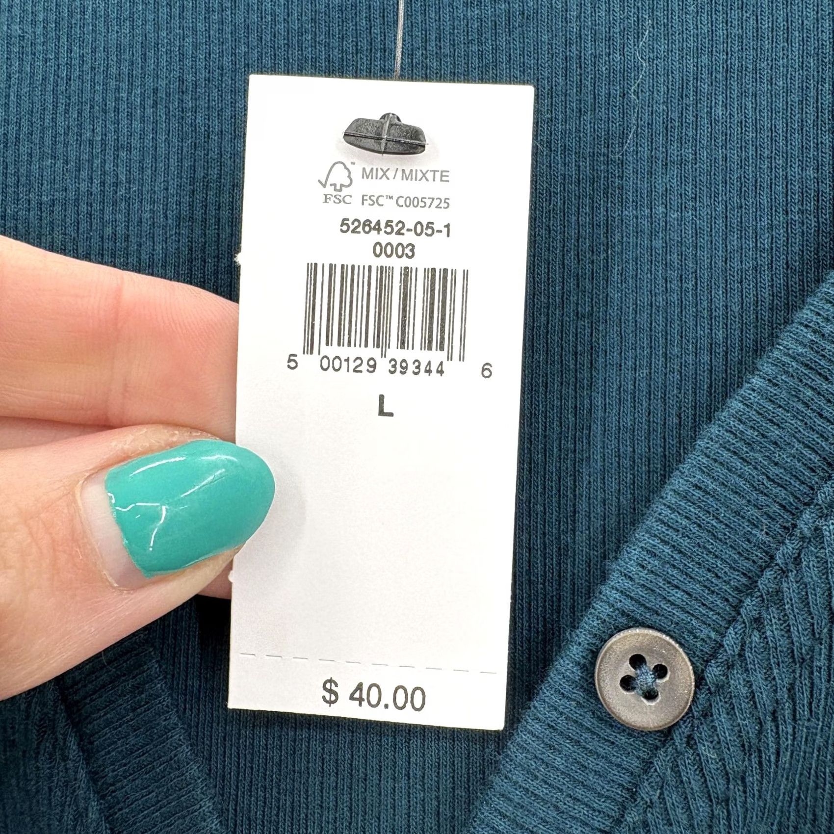 Banana Republic Banana Republic Sweater Womens Large Green Ribbed Henley Long Sleeve Casual NWT Size L / US 10 / IT 46 - 5 Thumbnail