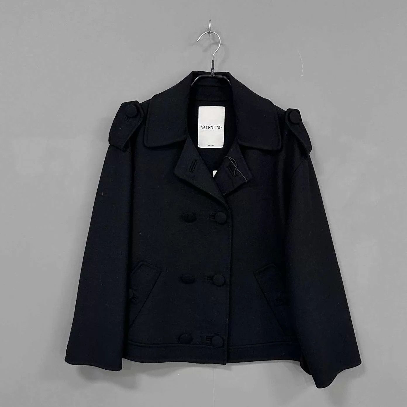 Valentino Valentino Black Double-Breasted Collared Jacket 38 Size XS / US 0-2 / IT 36-38 - 1 Thumbnail