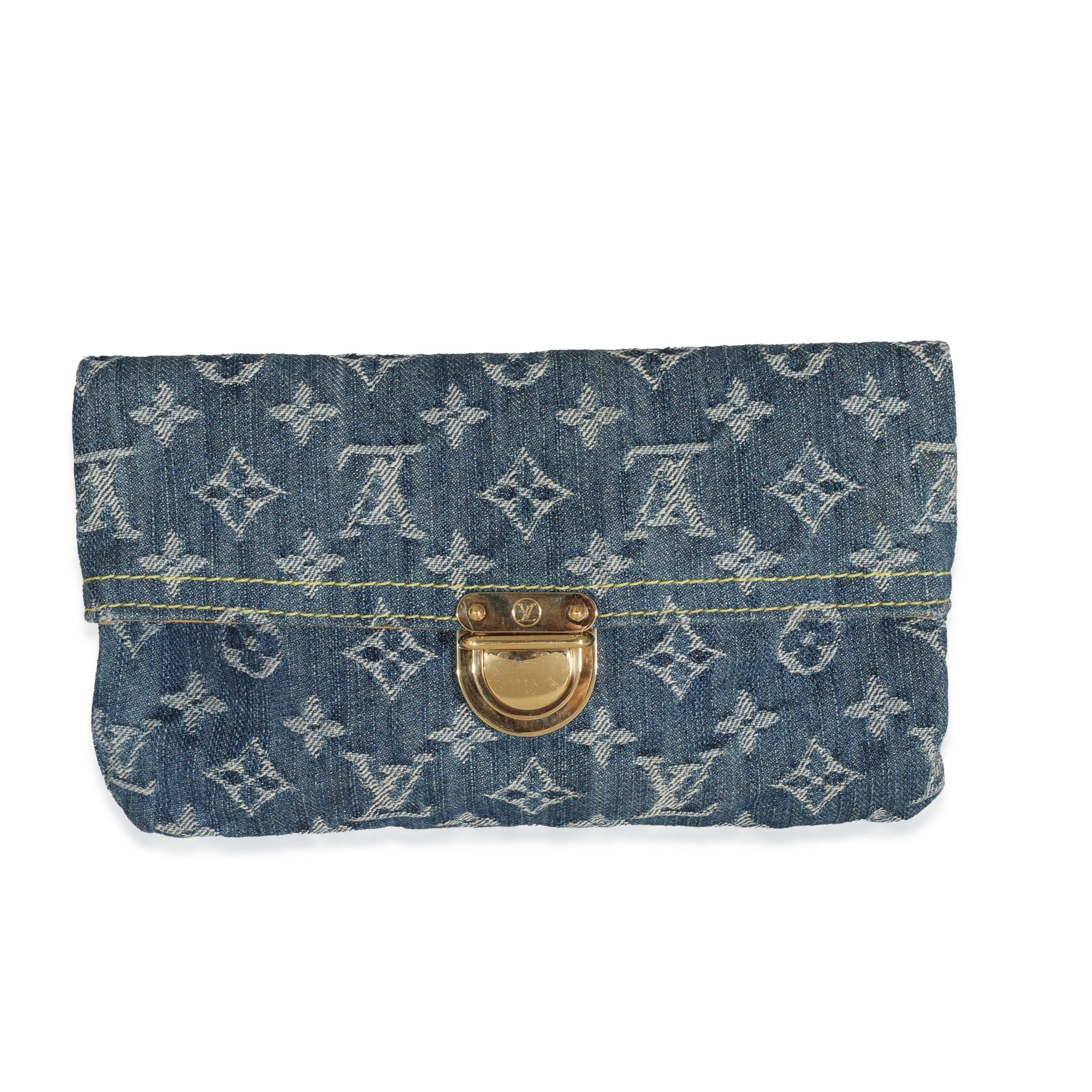 image of Louis Vuitton Blue Monogram Denim Plat Pochette, Women's