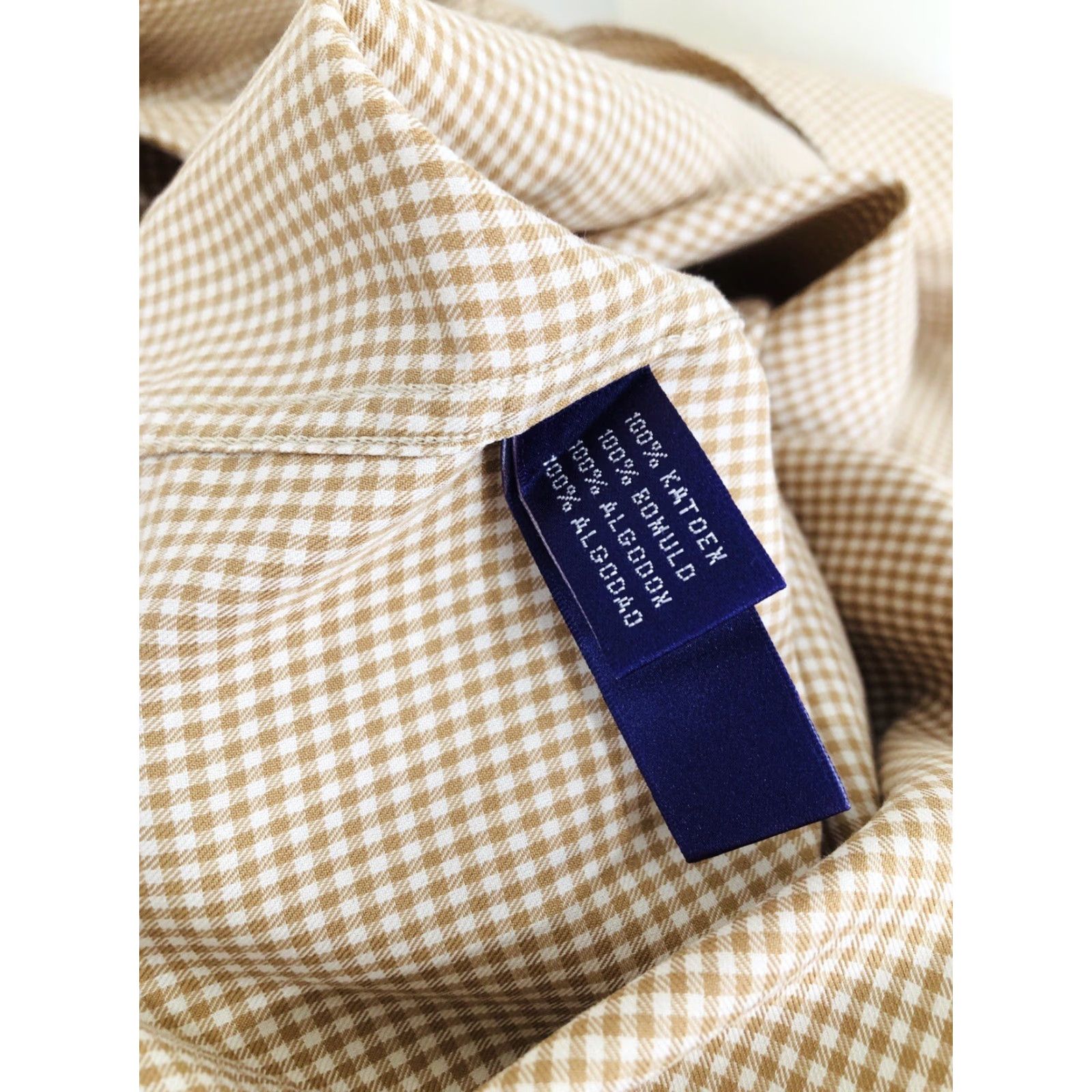 Ralph Lauren Ralph Lauren / Italy - Purple Label Tag Mens Lg. Plaid Checked Shirt Blocked: Brown / White, Button-Up, Long Sleeve, 100% Cotton, J4 Size US L / EU 52-54 / 3 - 6 Thumbnail