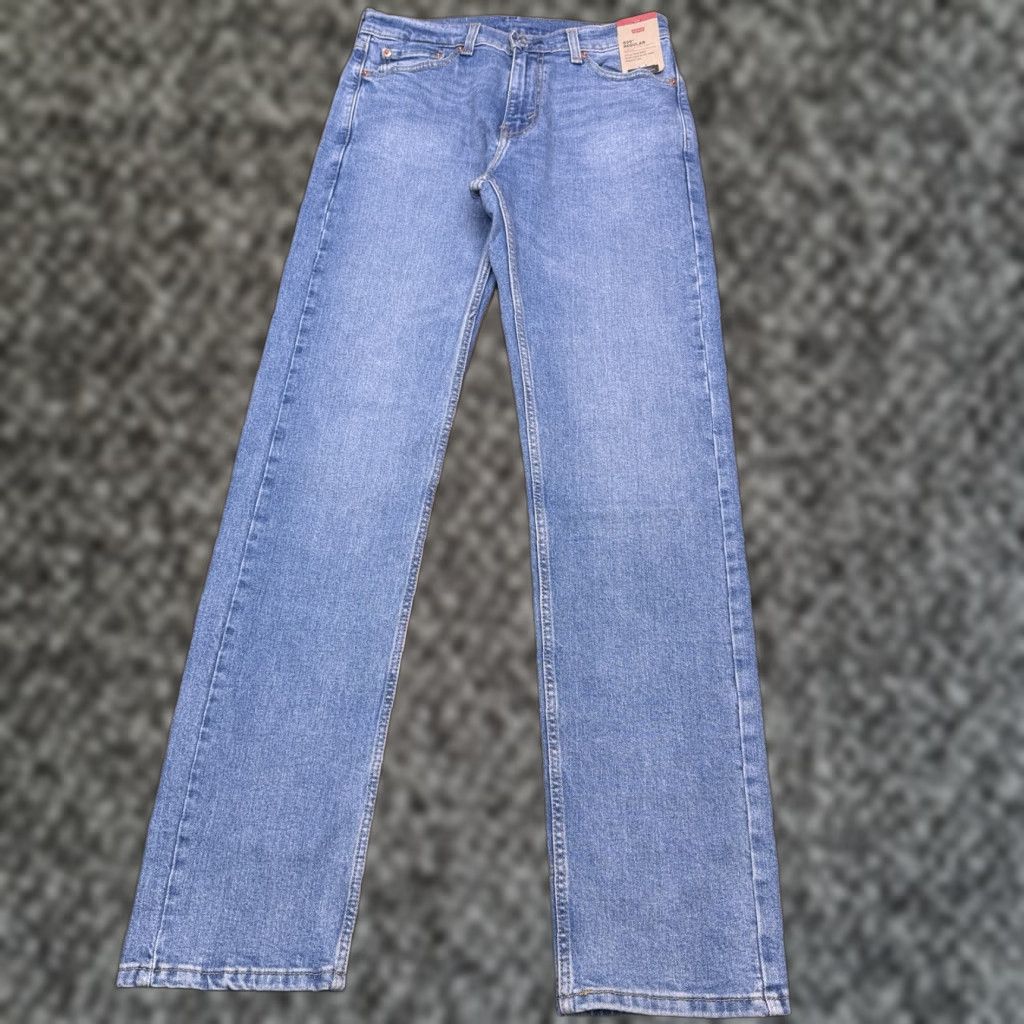 Levi's Levis 505 Jeans Mens 30x34 Straight Leg Mid Rise Stretch New Denim Blue 5-Pocket Regular Belt Loops Cotton Blend Levi's Jeans Mens Size US 30 / EU 46 - 1 Thumbnail
