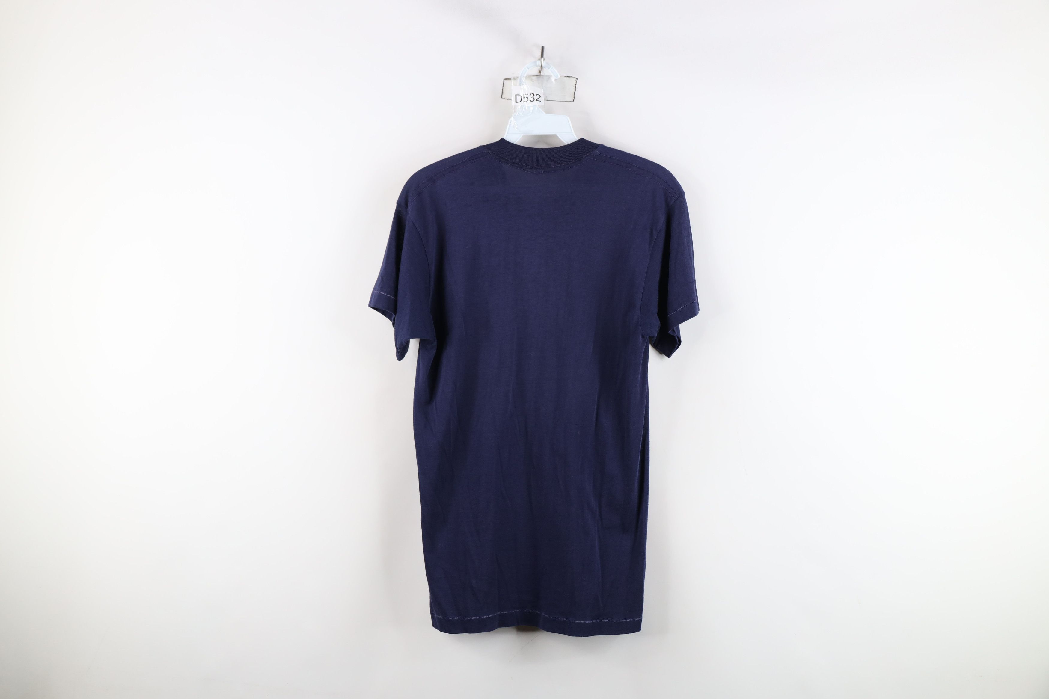 Vintage Vintage 70s Streetwear Blank Short Sleeve T-Shirt Blue USA Size US L / EU 52-54 / 3 - 10 Thumbnail