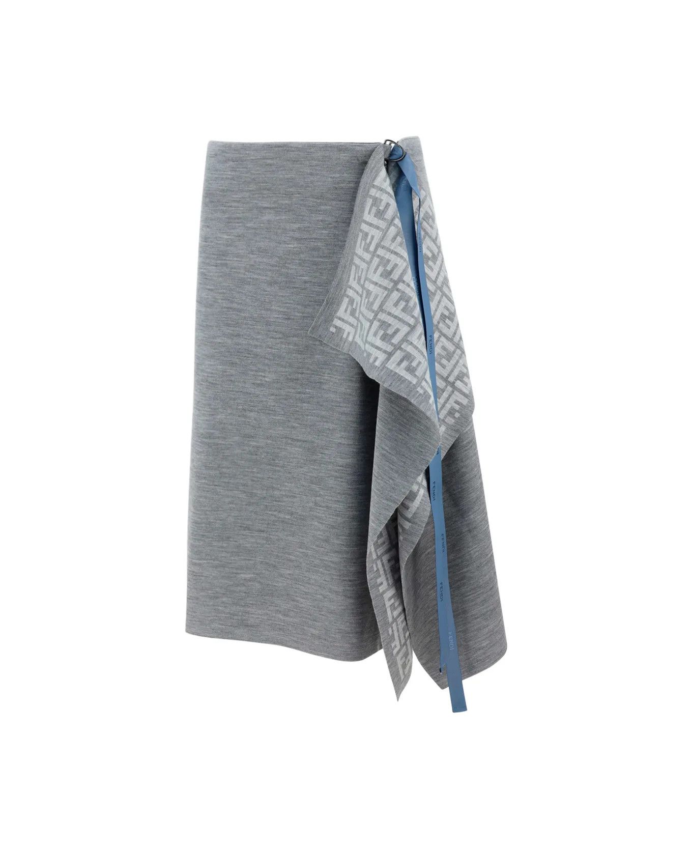 Fendi o1w1db10325 FZQ706 Midi Skirt in Grey Size 26" / US 2 / IT 38 - 1 Thumbnail