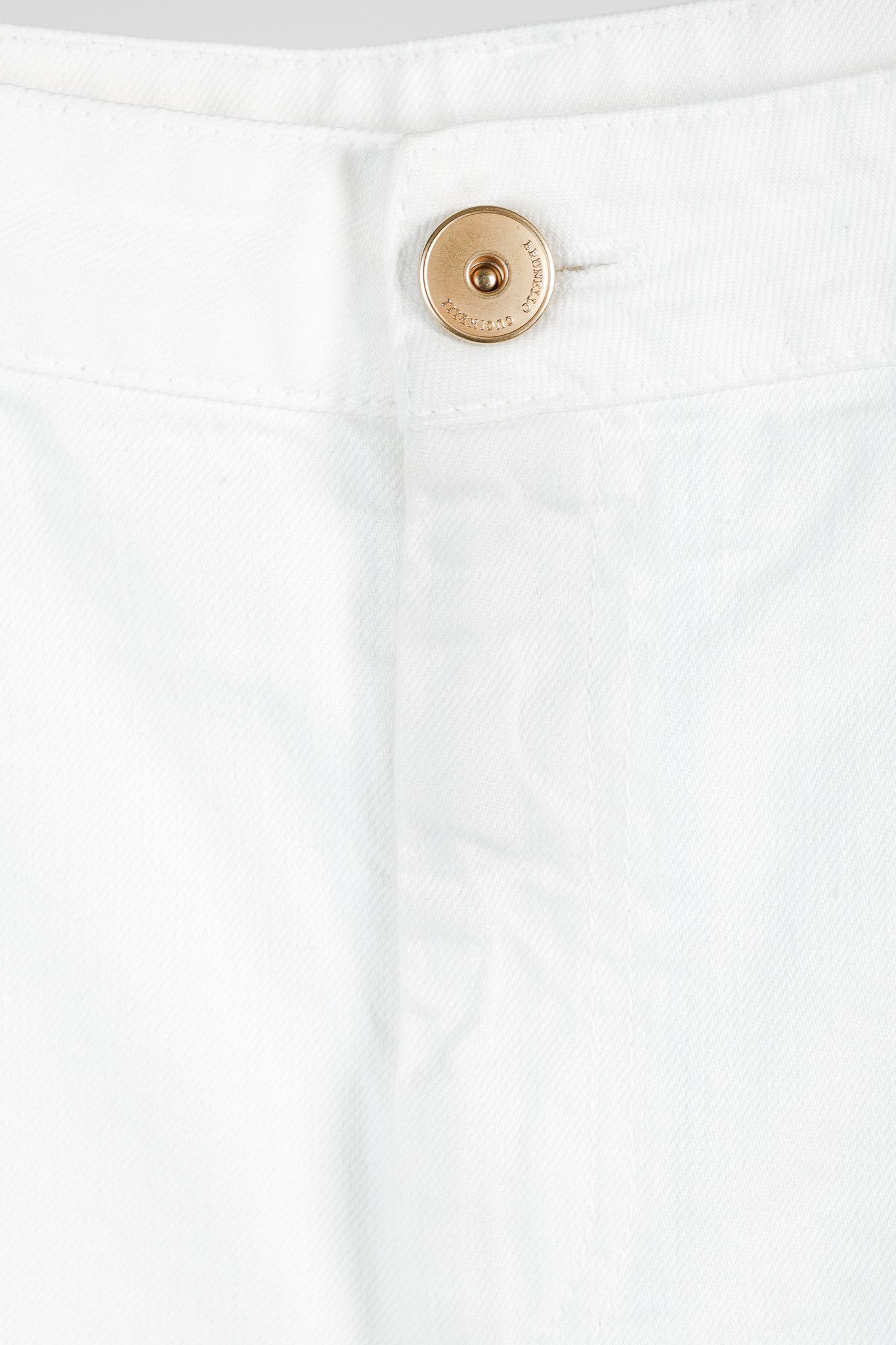Brunello Cucinelli Brunello Cucinelli White Cotton Straight-Leg Jeans Size 31" - 7 Thumbnail