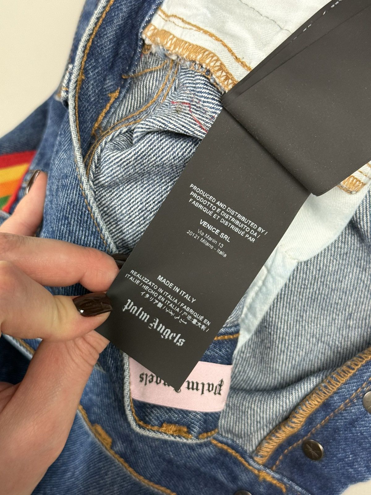 Palm Angels BNWT! Palm Angels Ladies Denim Rainbow Medium Wash Jeans Size 26" / US 2 / IT 38 - 18 Thumbnail