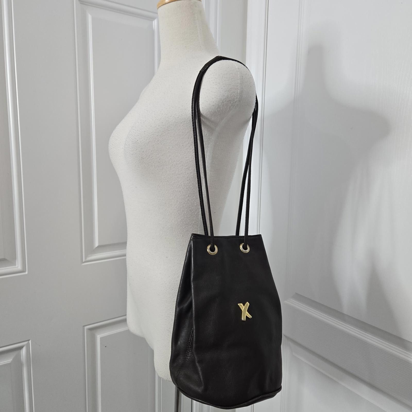 Paloma Picasso Vintage Paloma Picasso Leather Bucket Drawstring Bag Size ONE SIZE - 1 Thumbnail