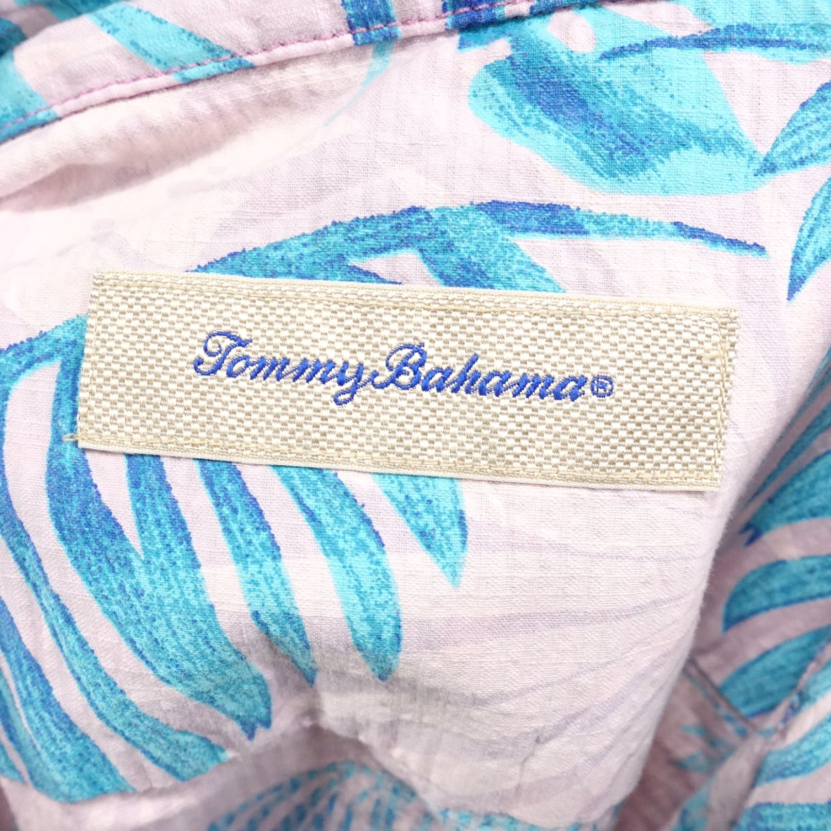 Tommy Bahama TOMMY BAHAMA Floral Button-Up Hawaiian Shirt, Pink Teal, 100% Cotton, Long Sleeve, Adult Large, Mens Size US L / EU 52-54 / 3 - 6 Thumbnail