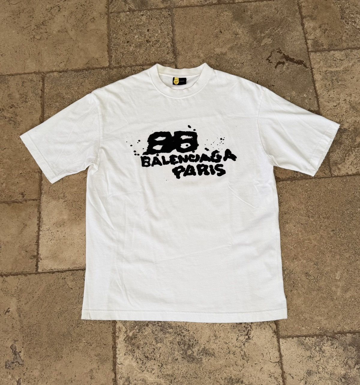 Balenciaga Hand Drawn BB Icon Distressed Tee