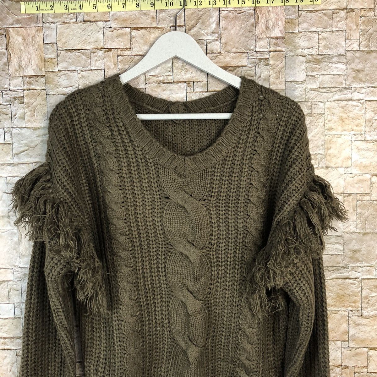 Aran Isles Knitwear × Homespun Knitwear × Japanese Brand Riche Glamour Brown cable Knitwear #A1106 Size M / US 6-8 / IT 42-44 - 5 Thumbnail
