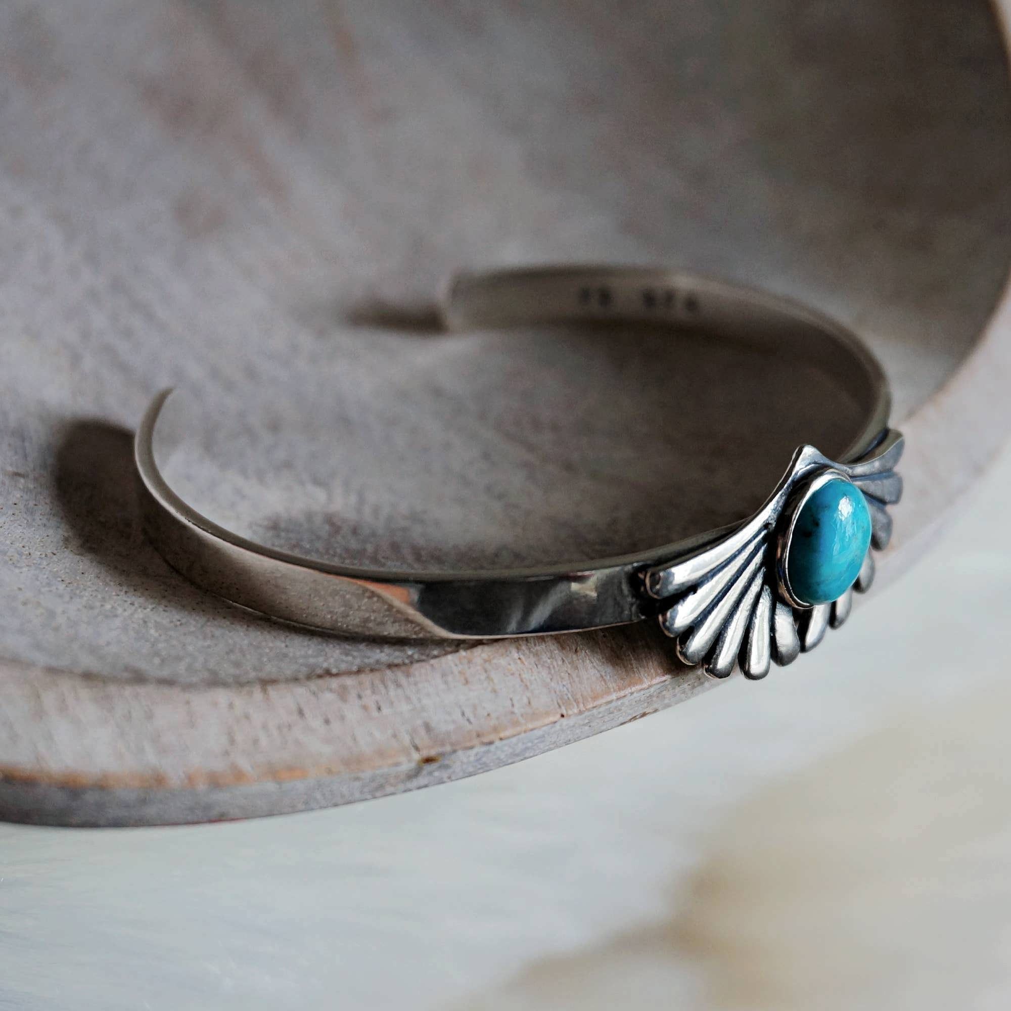 Other Turquoise Blessing Cuff Bracelet - Authentic Sterling Silver Size ONE SIZE - 8 Thumbnail