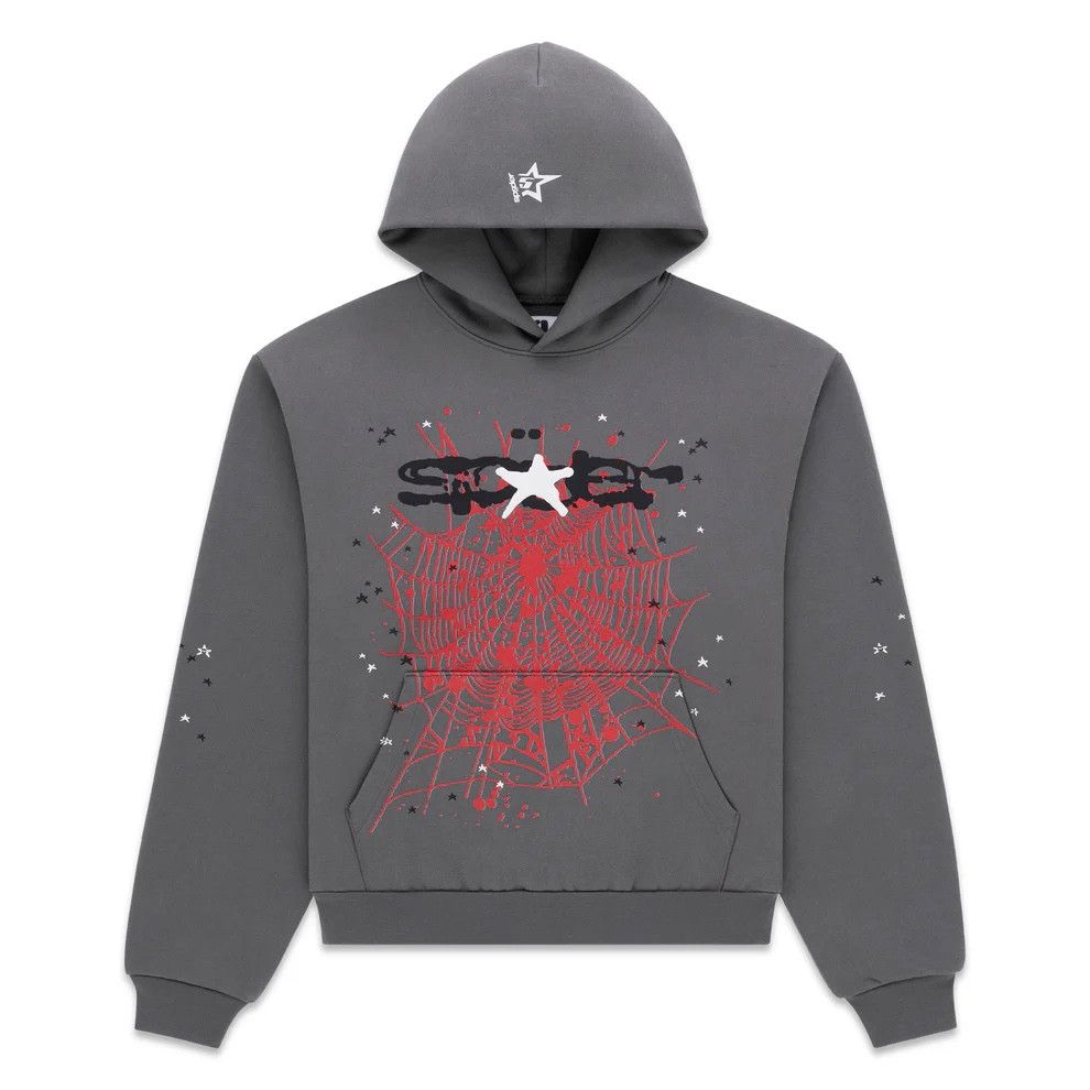 Sp5der SP5DER 'Splat Punk' Grey & Red Hoodie Size US M / EU 48-50 / 2 - 1 Preview
