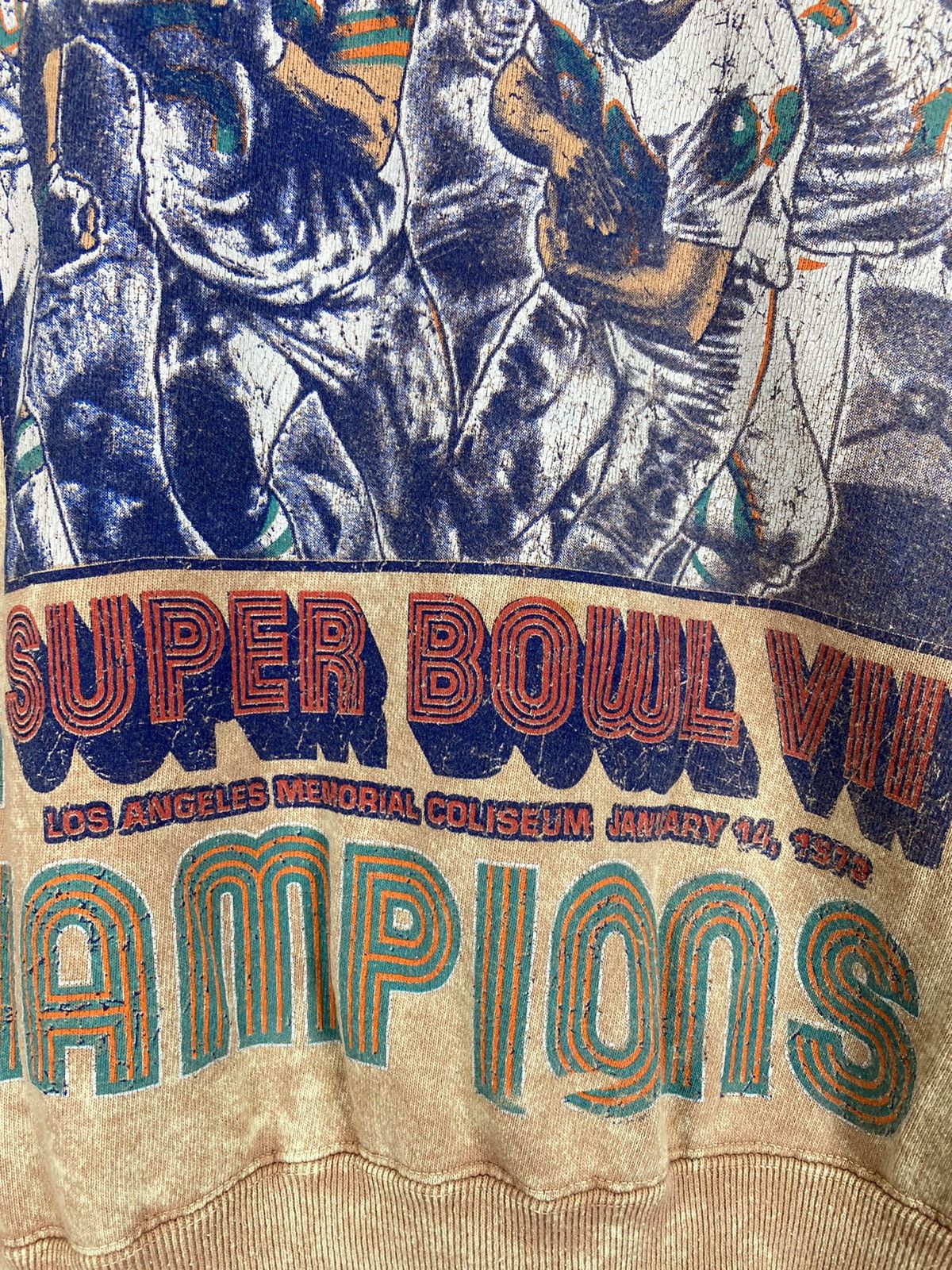 Nutmeg × Vintage Vintage 1973 Miami Dolphins Champions Sweatshirt Size US XL / EU 56 / 4 - 7 Thumbnail