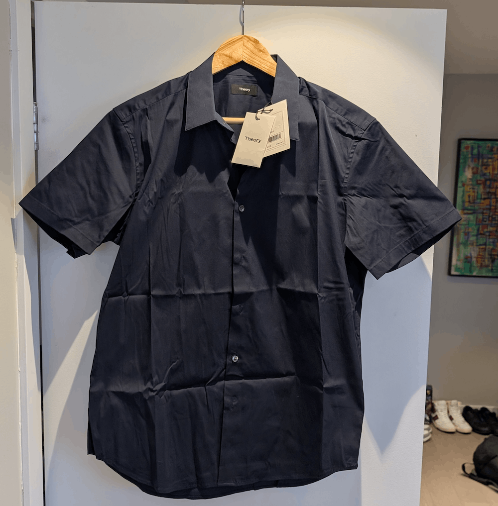 Theory Theory Men's Sylvain Wealth Short Sleeve Shirt Size US L / EU 52-54 / 3 - 1 Thumbnail