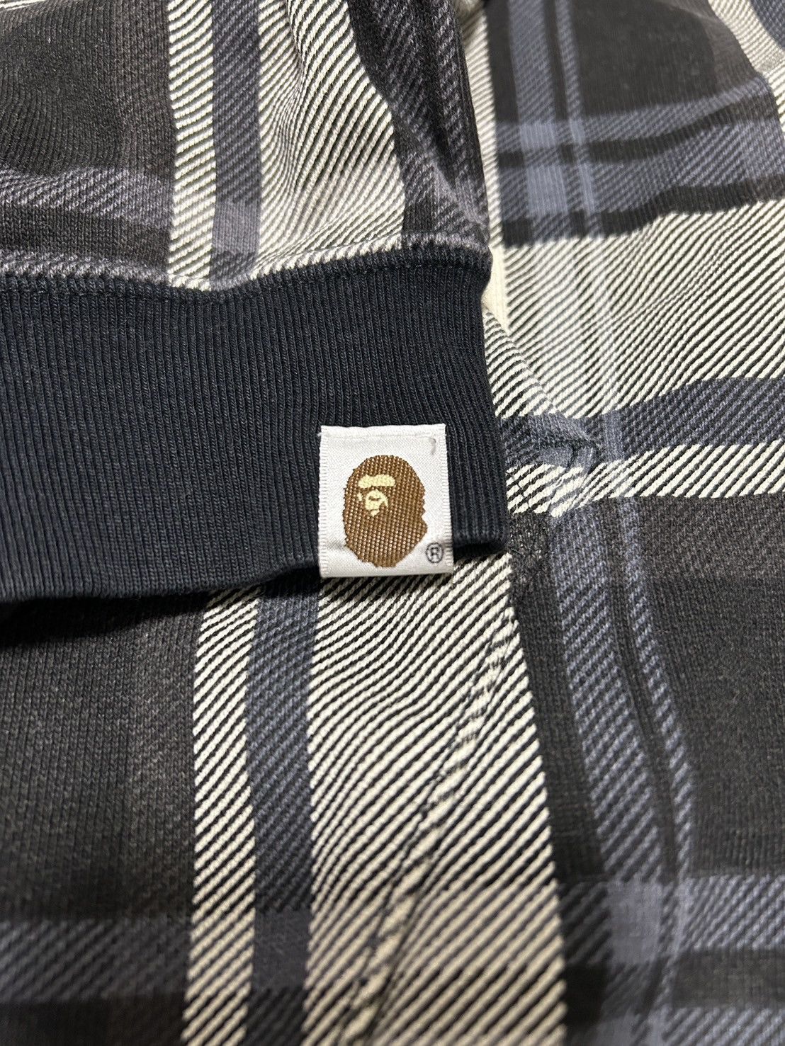 Bape Y2K VTG Tag Bape Black Kyoto Plaid Check Zip Hoodie Size US S / EU 44-46 / 1 - 6 Thumbnail
