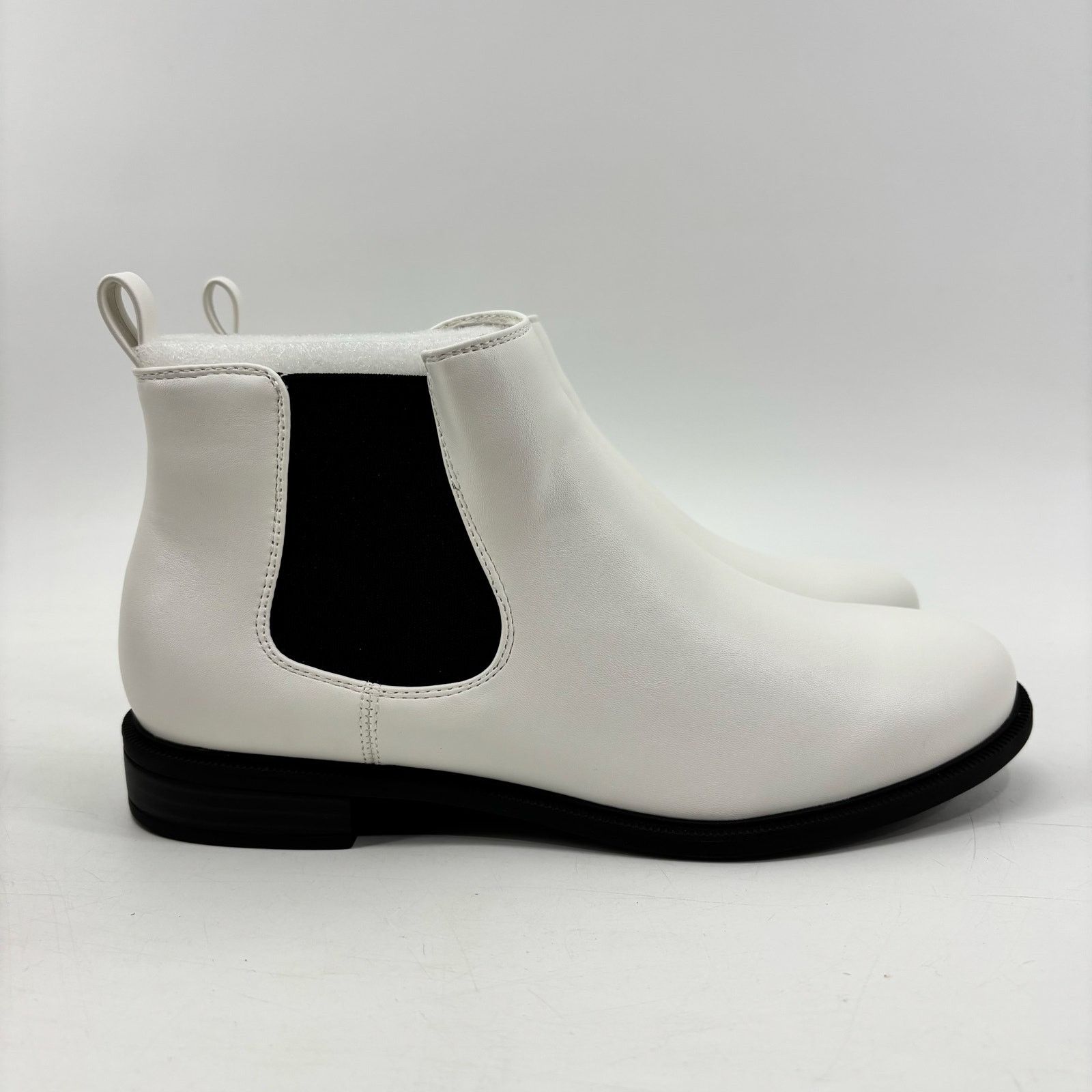 Other Anjoufemme Womens Size 7 Chelsea White Boots Booties Ankle Size US 7 / IT 37 - 2 Thumbnail