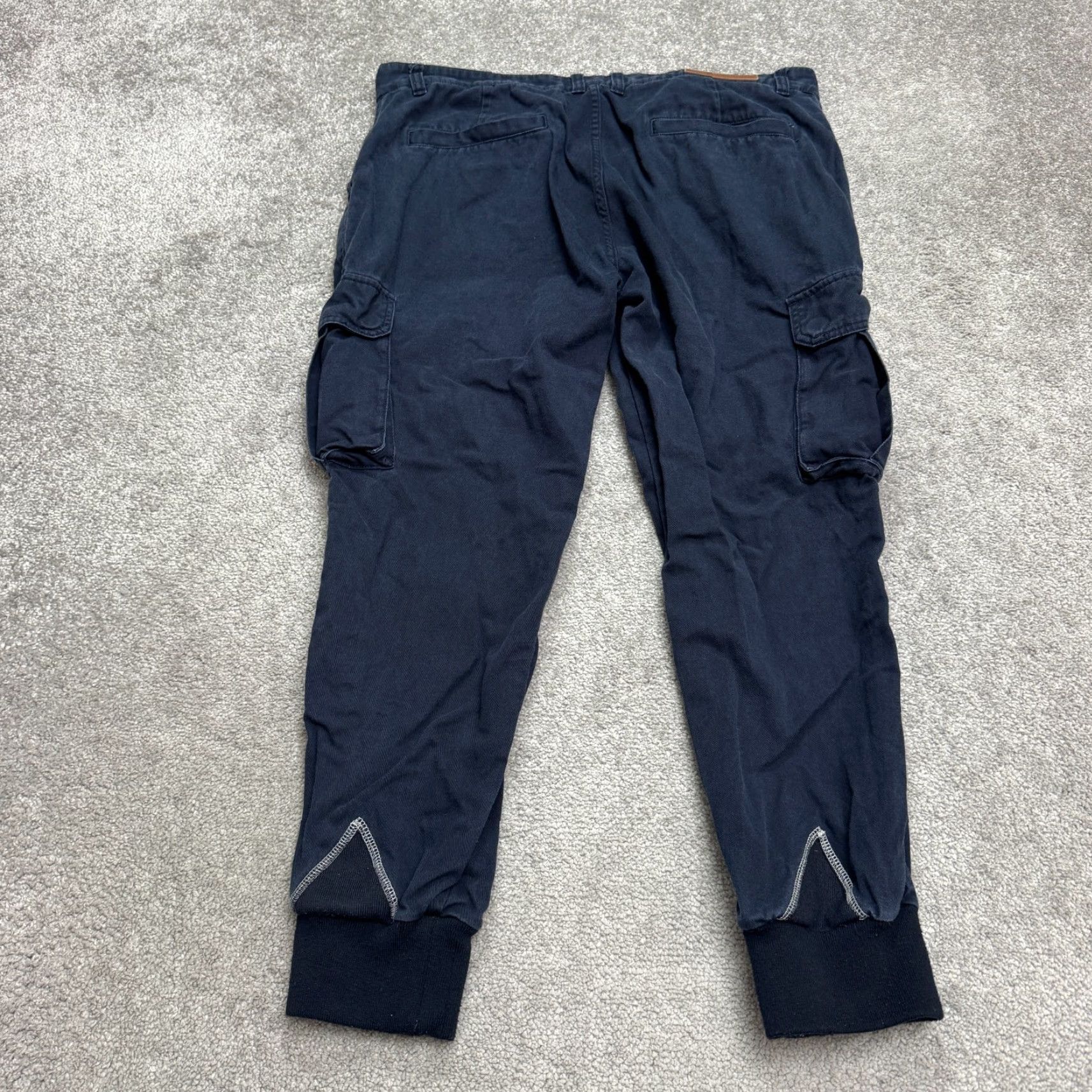 Vintage Panmax Paris Pant Jogger Tapered 2XL Navy Blue 100% Cotton Mens Casual Athleisure Pants Size US 39 - 2 Thumbnail