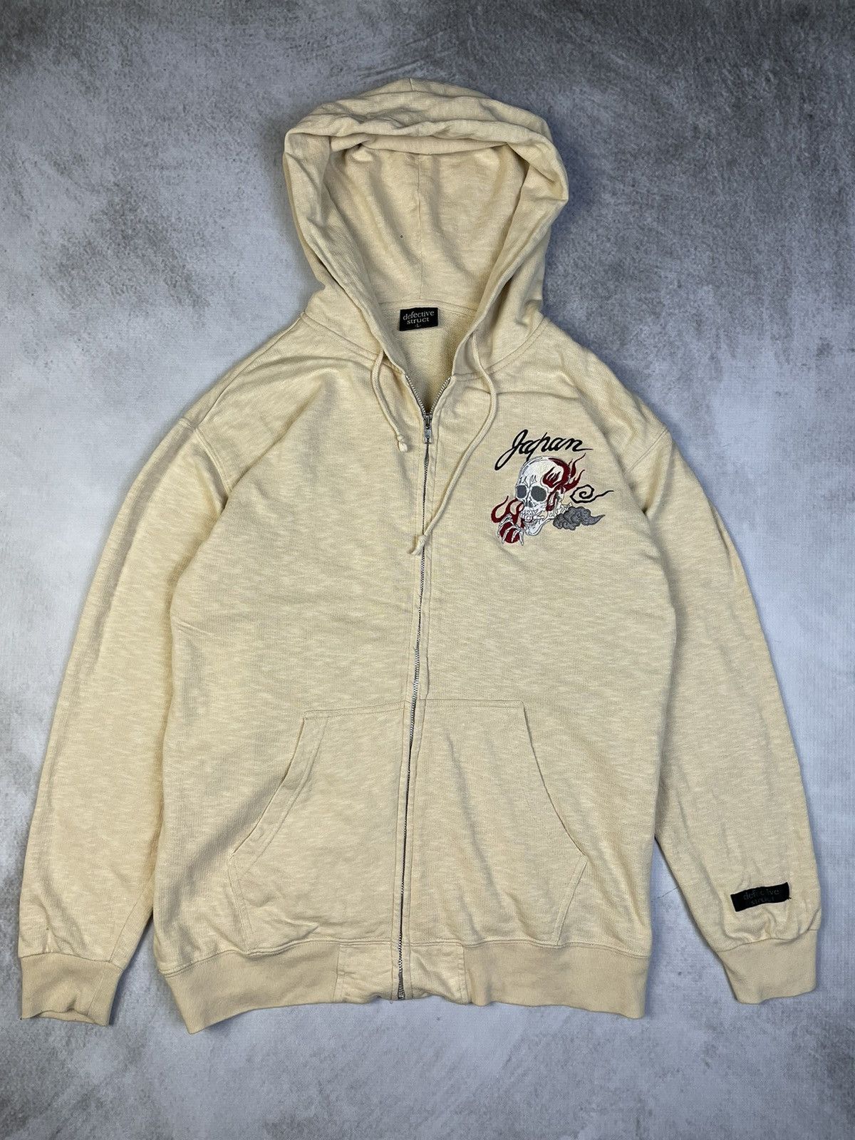 Japanese Brand 2000s Defective Struct Skeleton Sukajan Zip Hoodie Size US L / EU 52-54 / 3 - 5 Thumbnail
