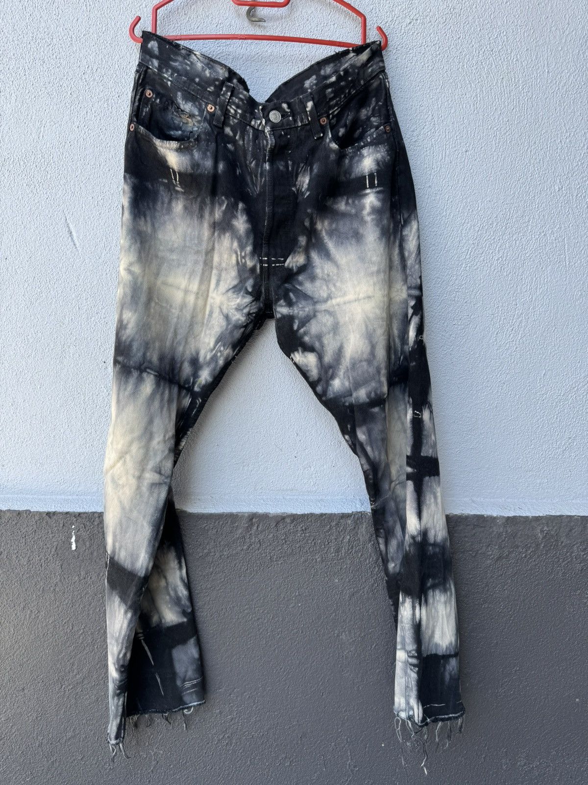 Levi's Vintage Clothing Vintage 90s Levis 501 Tie dye bleach denim Size US 33 - 1 Thumbnail